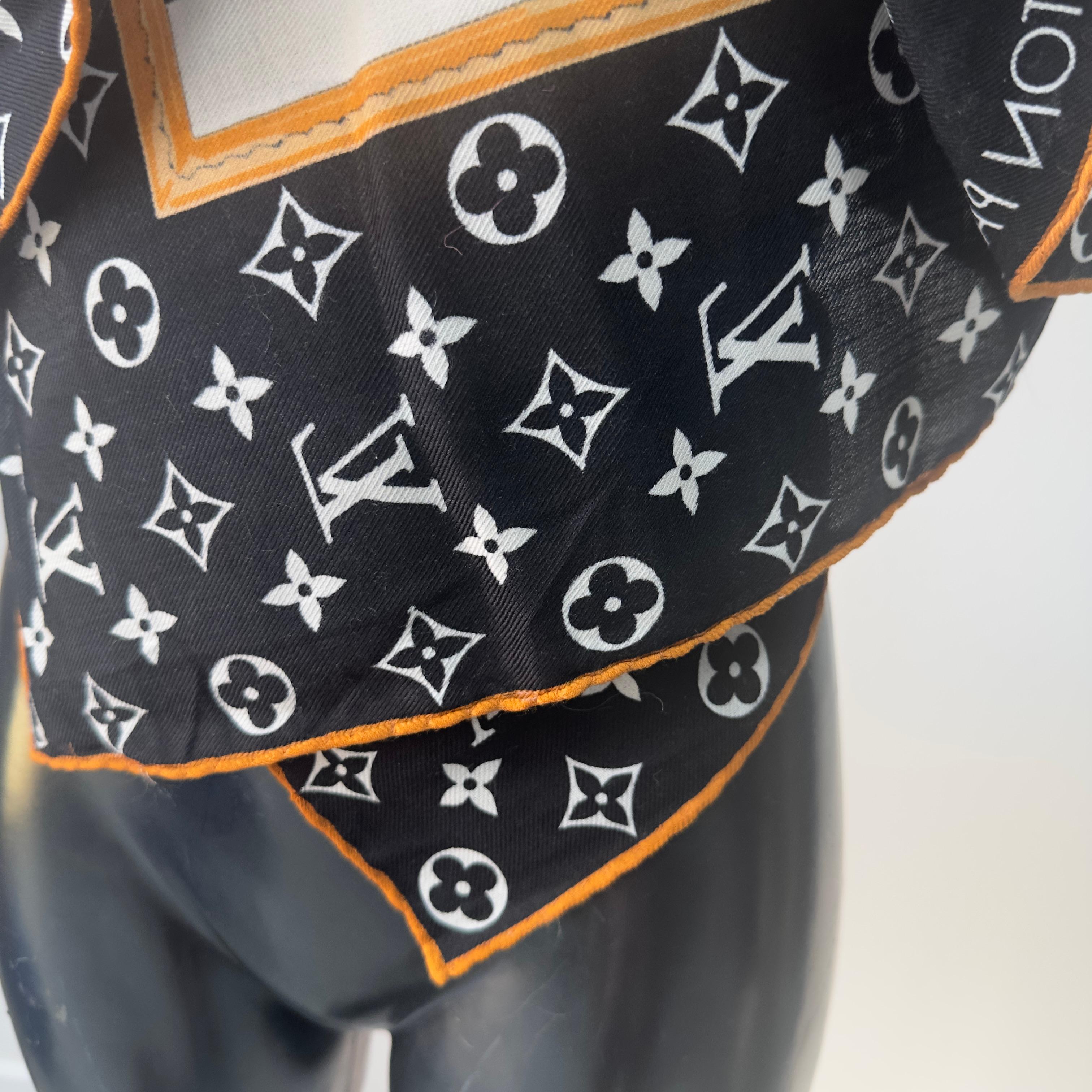 Maxi pañuelo Louis Vuitton 'Articles de Voyage' con estampado de maleta y monograma en venta 5