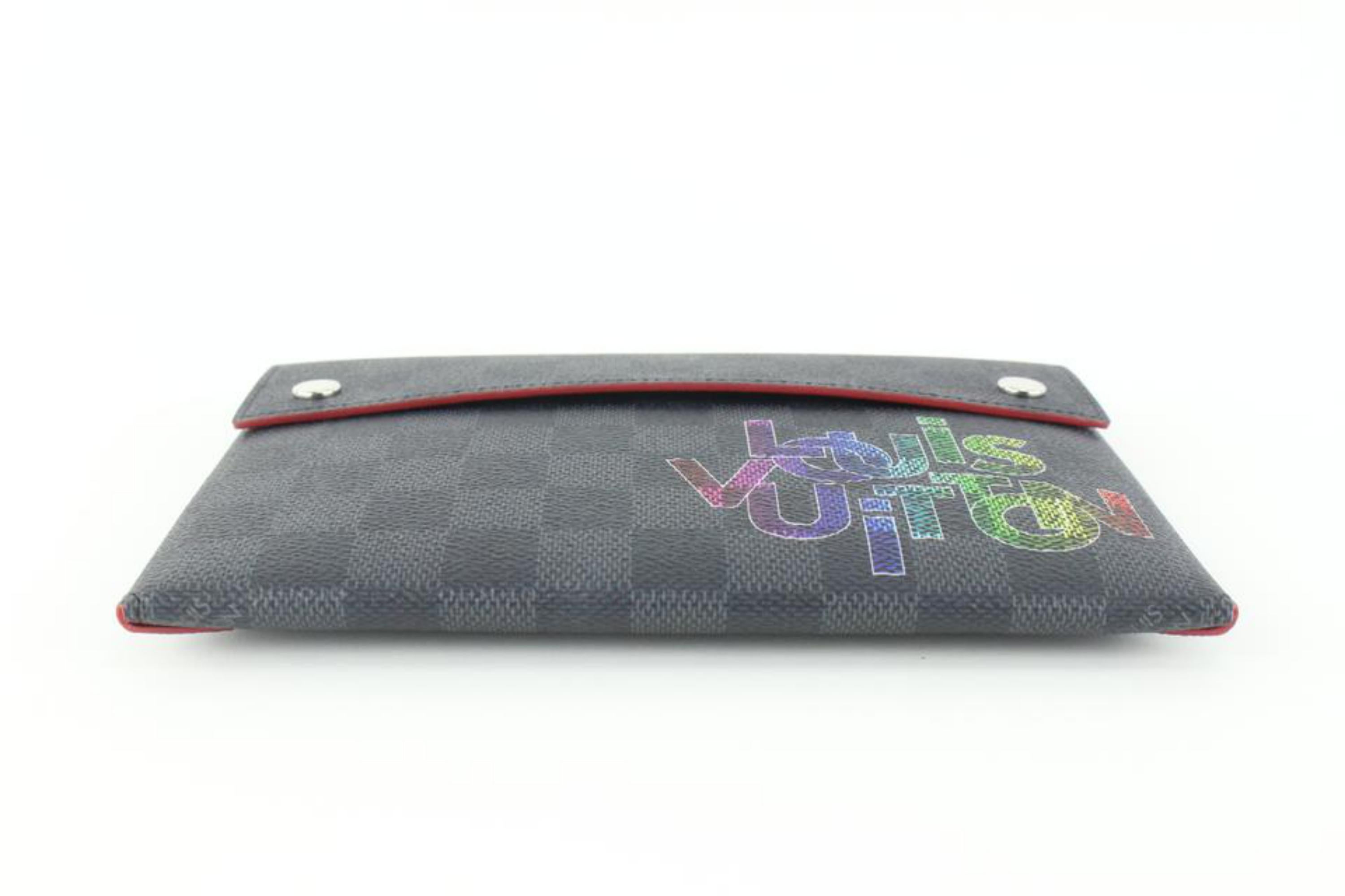Louis Vuitton Medium Damier Graphite Pochette Alpha MM Envelope Pouch 1231lv9 In New Condition For Sale In Dix hills, NY
