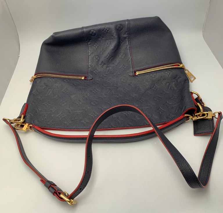 Louis Vuitton Melie Navy Leather Empreinte Hobo Bag ,Monogram Leather, In Box For Sale 6