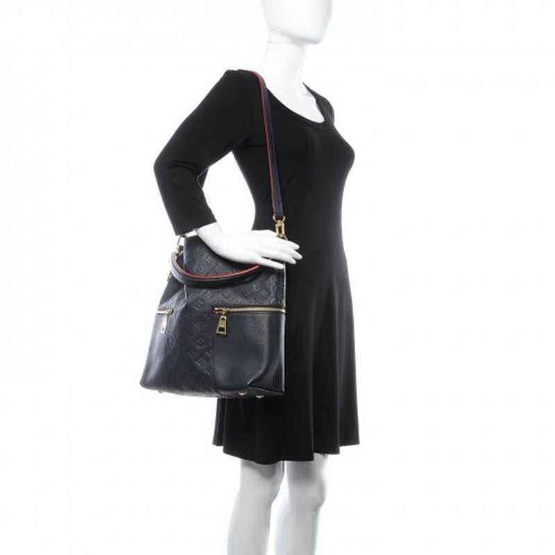 Louis Vuitton Melie Navy Leather Empreinte Hobo Bag , Monogram Leather, In Box 10
