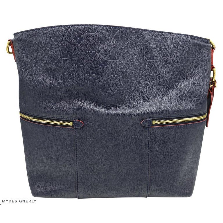 Louis Vuitton Melie Navy Leather Empreinte Hobo Bag ,Monogram Leather, In Box For Sale 1