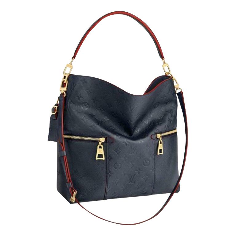 Louis Vuitton Melie Navy Leather Empreinte Hobo Bag ,Monogram Leather, In Box For Sale