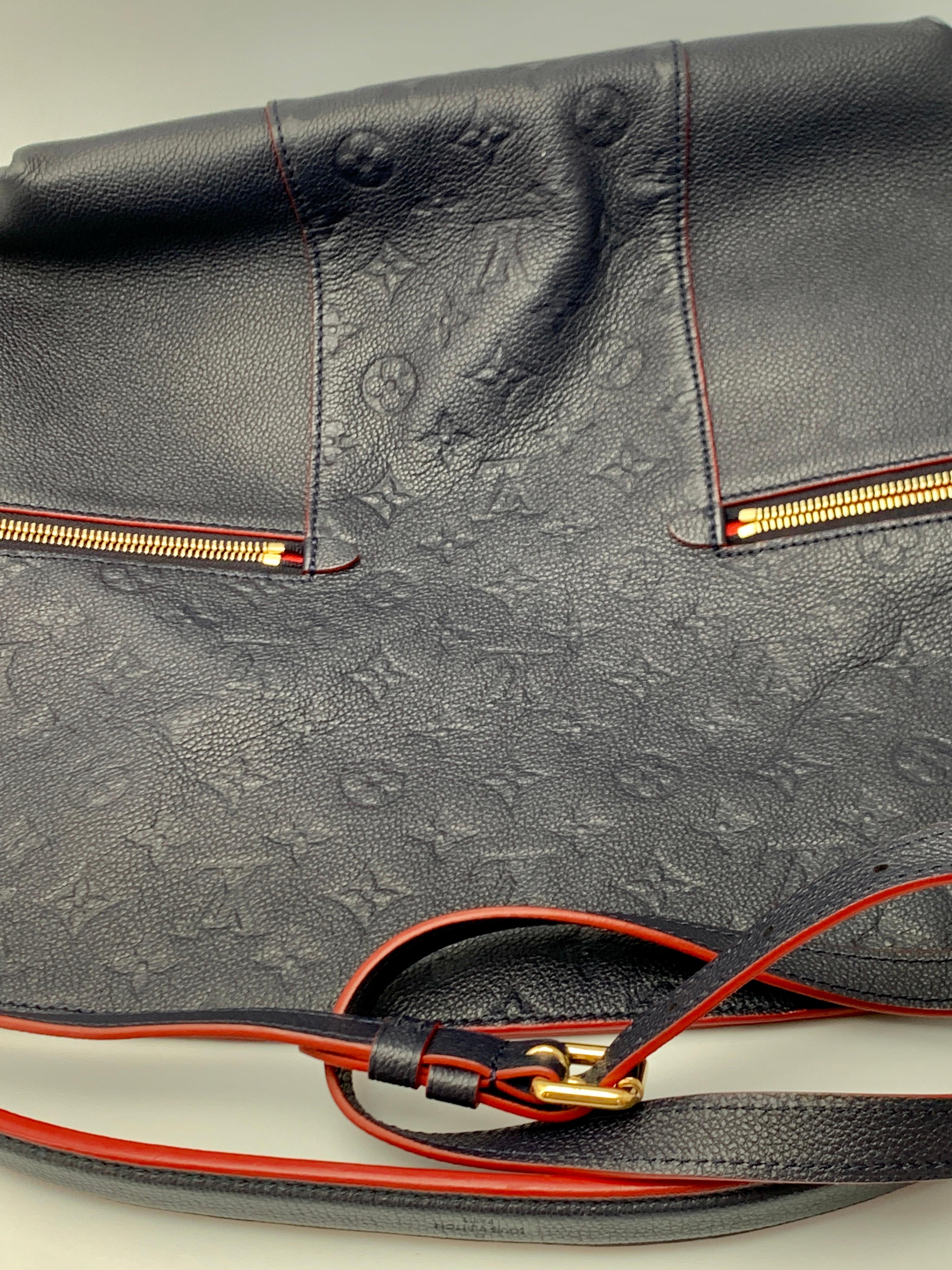 Louis Vuitton Melie Navy Leather Empreinte Hobo Bag , Monogram Leather 4