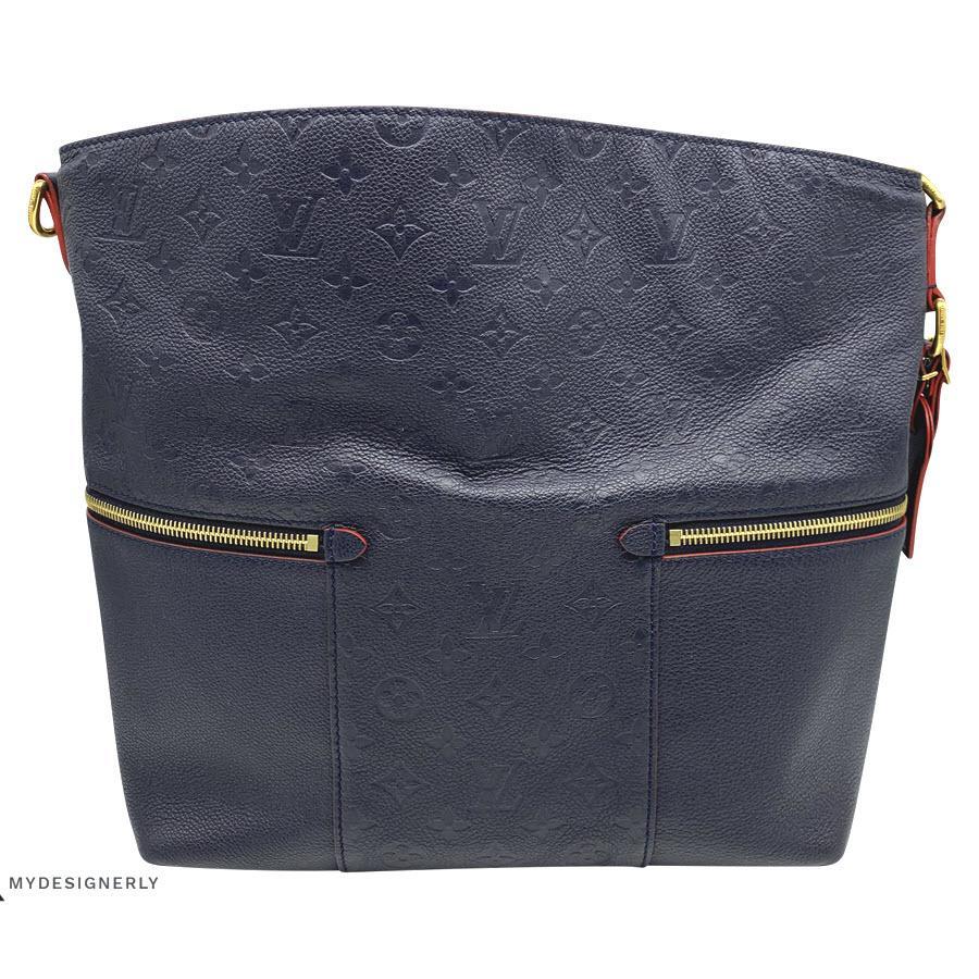 Black Louis Vuitton Melie Navy Leather Empreinte Hobo Bag , Monogram Leather