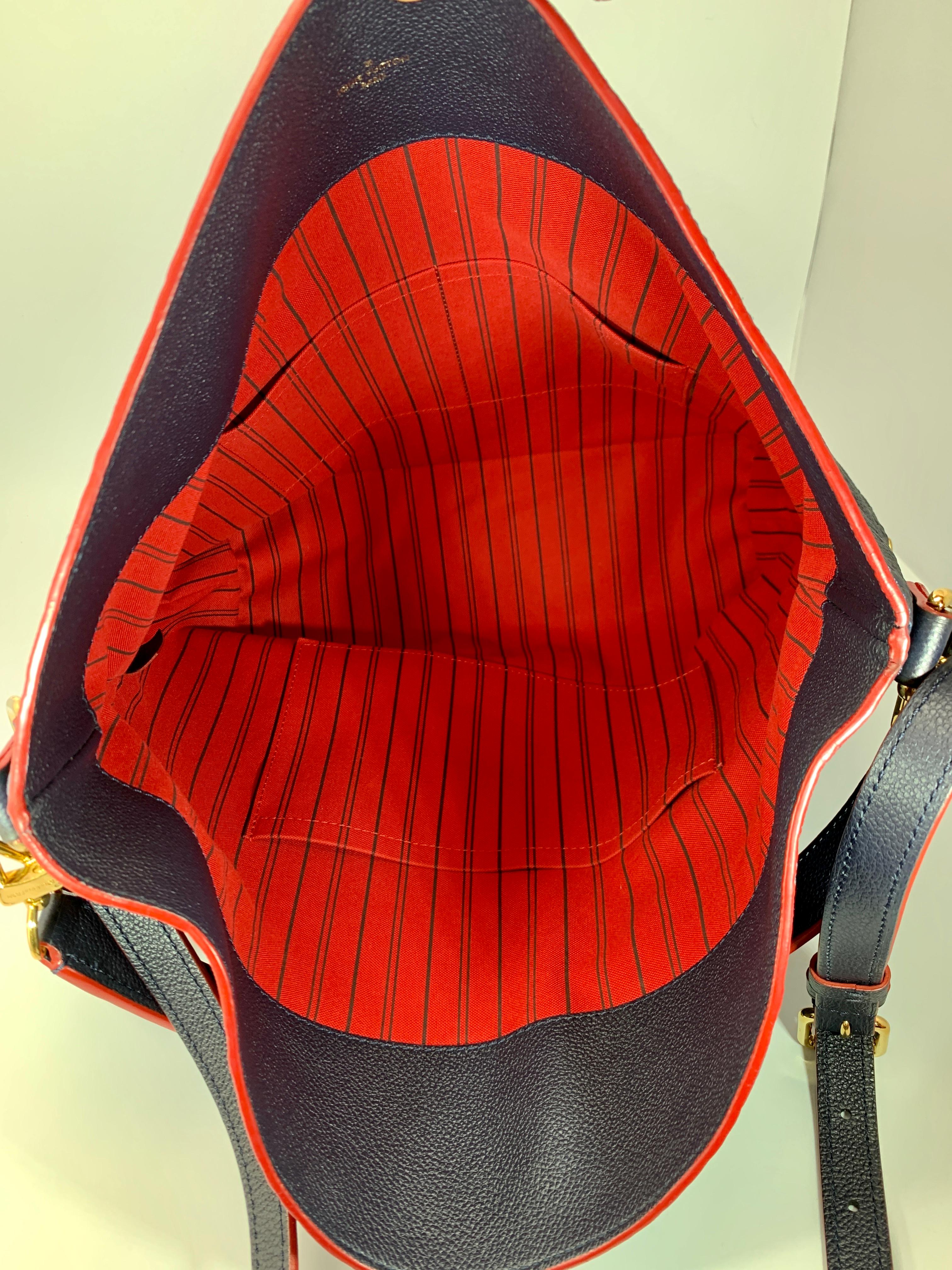 Louis Vuitton Melie Navy Leather Empreinte Hobo Bag , Monogram Leather 1