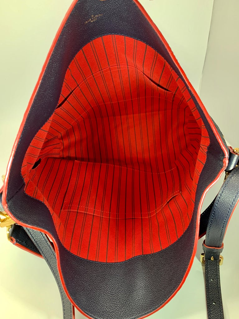 Louis Vuitton Melie Navy Leather Empreinte Hobo Bag , Monogram Leather, in Box