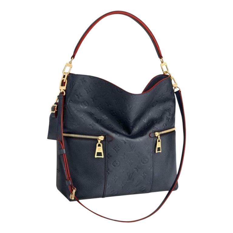 Louis Vuitton Melie Navy Leather Empreinte Hobo Bag , Monogram Leather