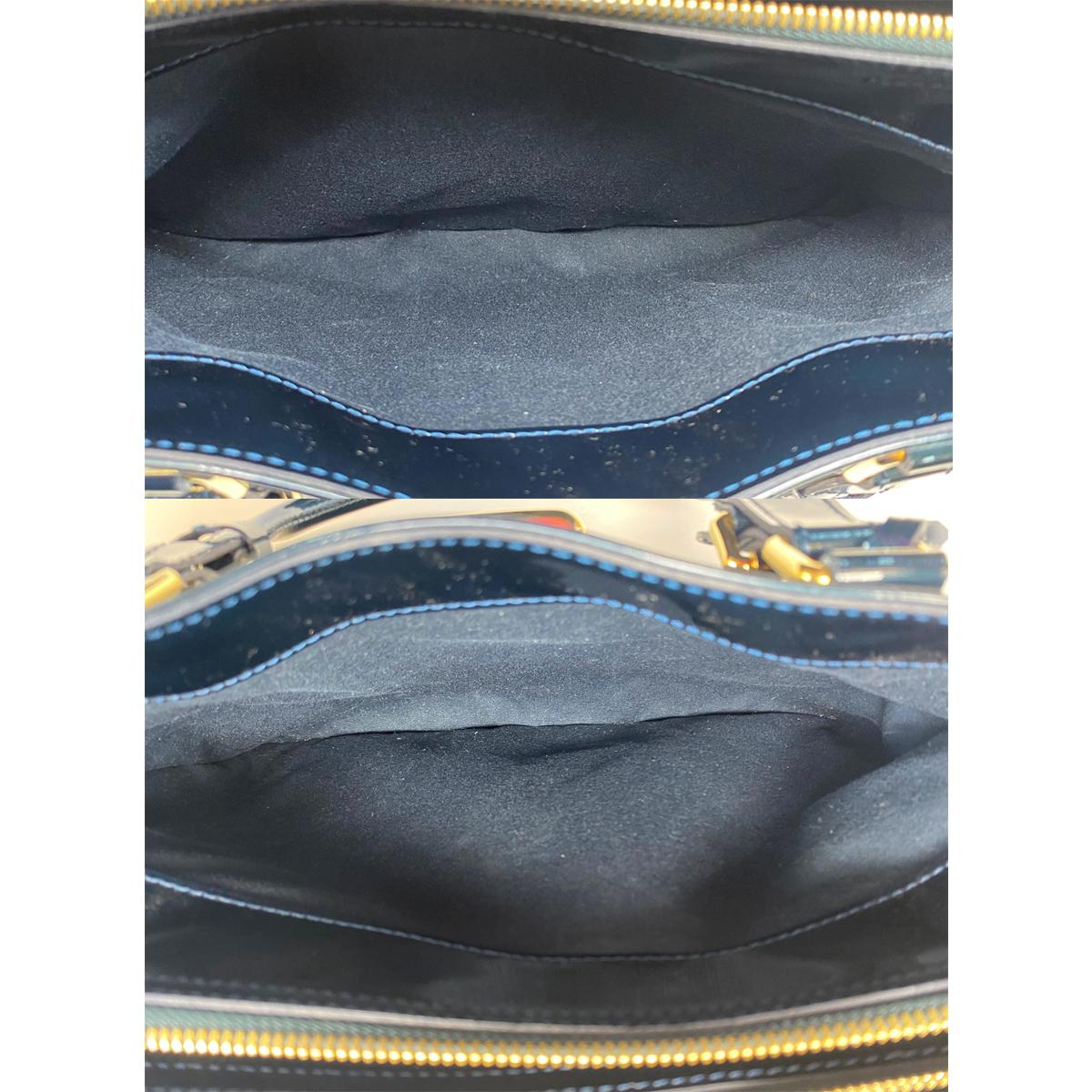 Women's Louis Vuitton Melrose Avenue Blue Nuit Patent Leather Handbag