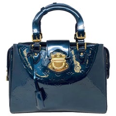 Louis Vuitton Melrose Avenue Blaue Nuit Lacklederhandtasche