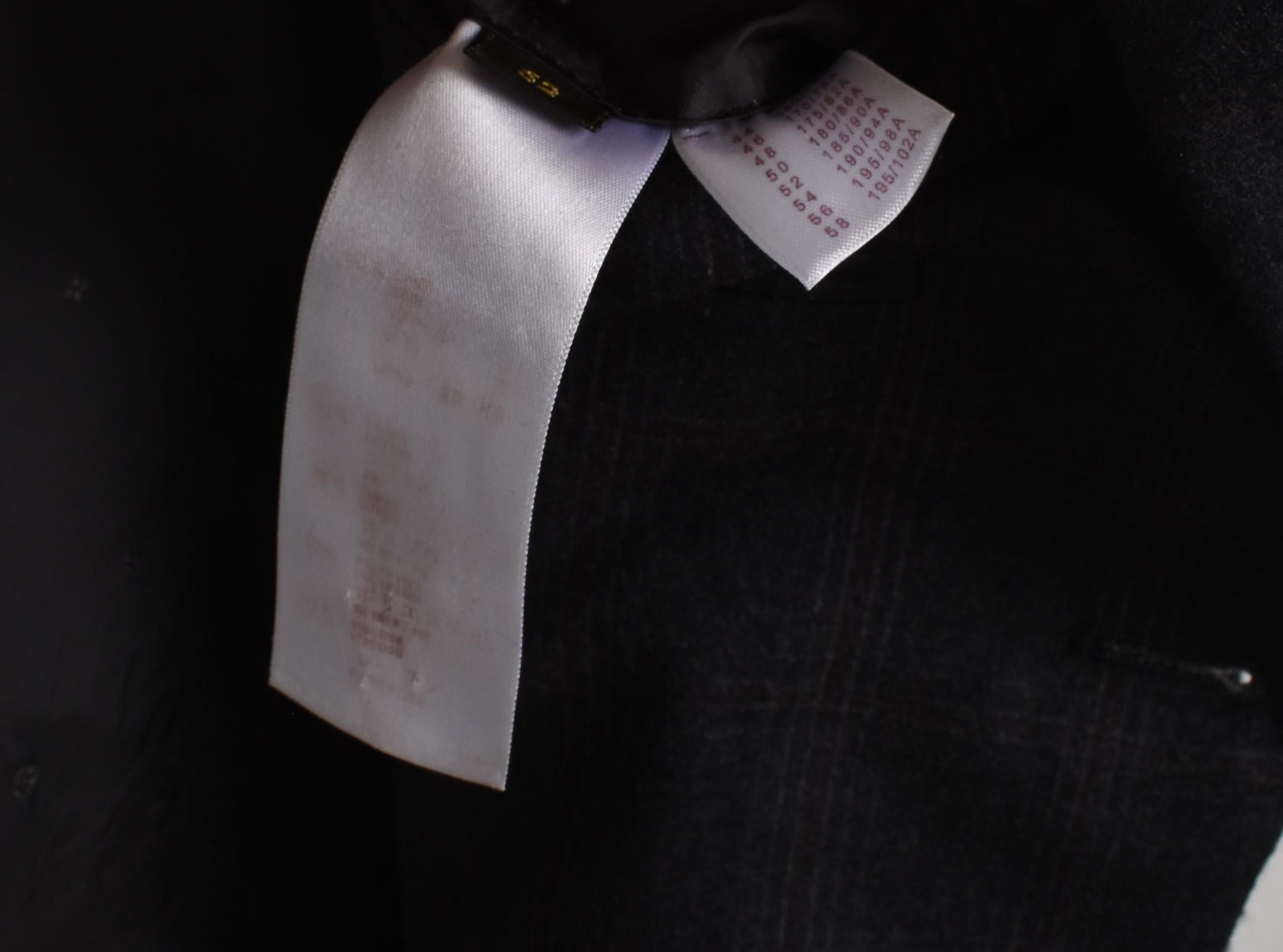 Nero Louis Vuitton Uomo Giacca Suite Checked Taglia IT52-Large, S1621 in vendita