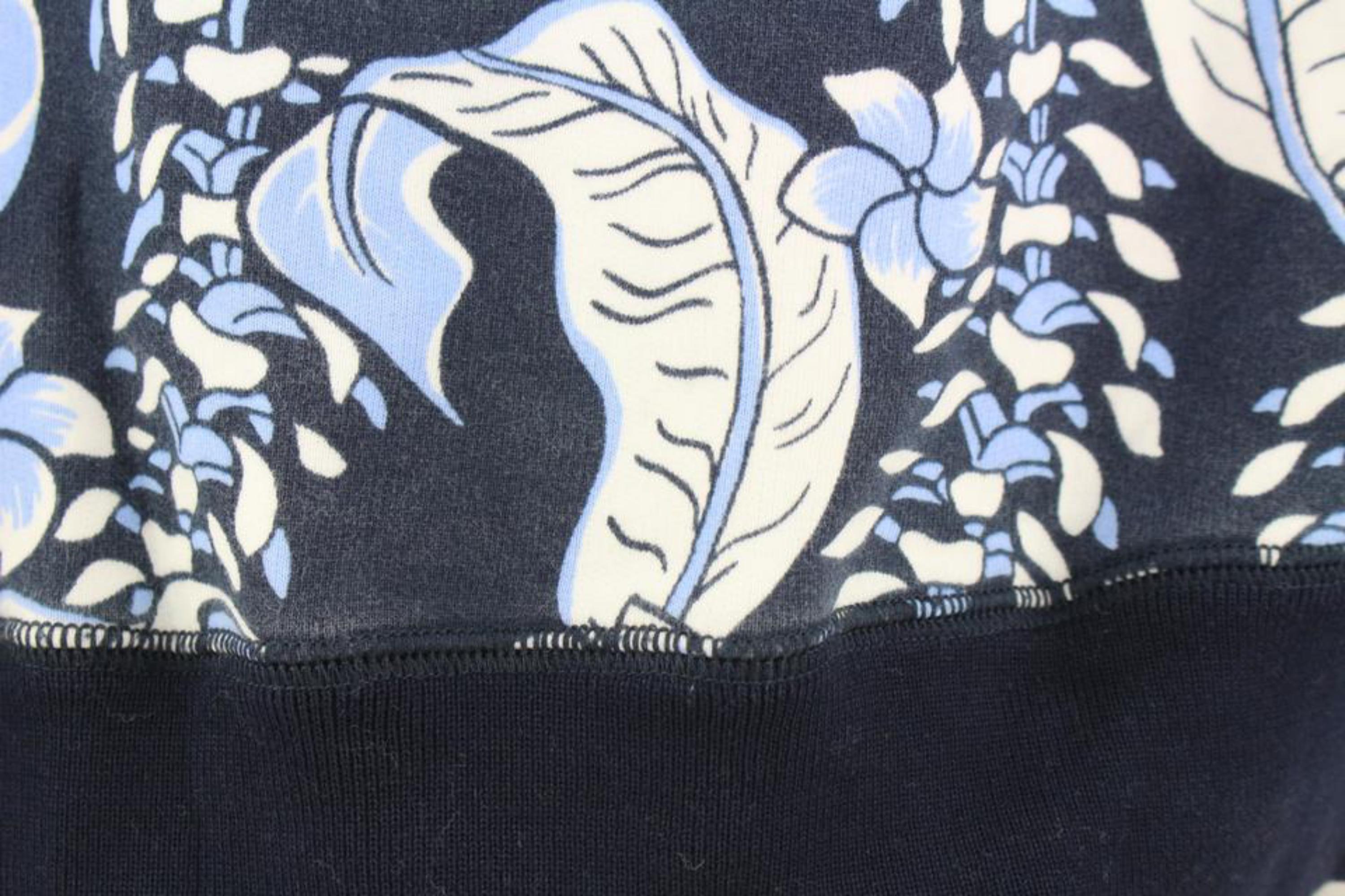 Louis Vuitton Men L Virgil Abloh Navy Varsity Leaves Leaf Printed Sweatshirt  For Sale 8