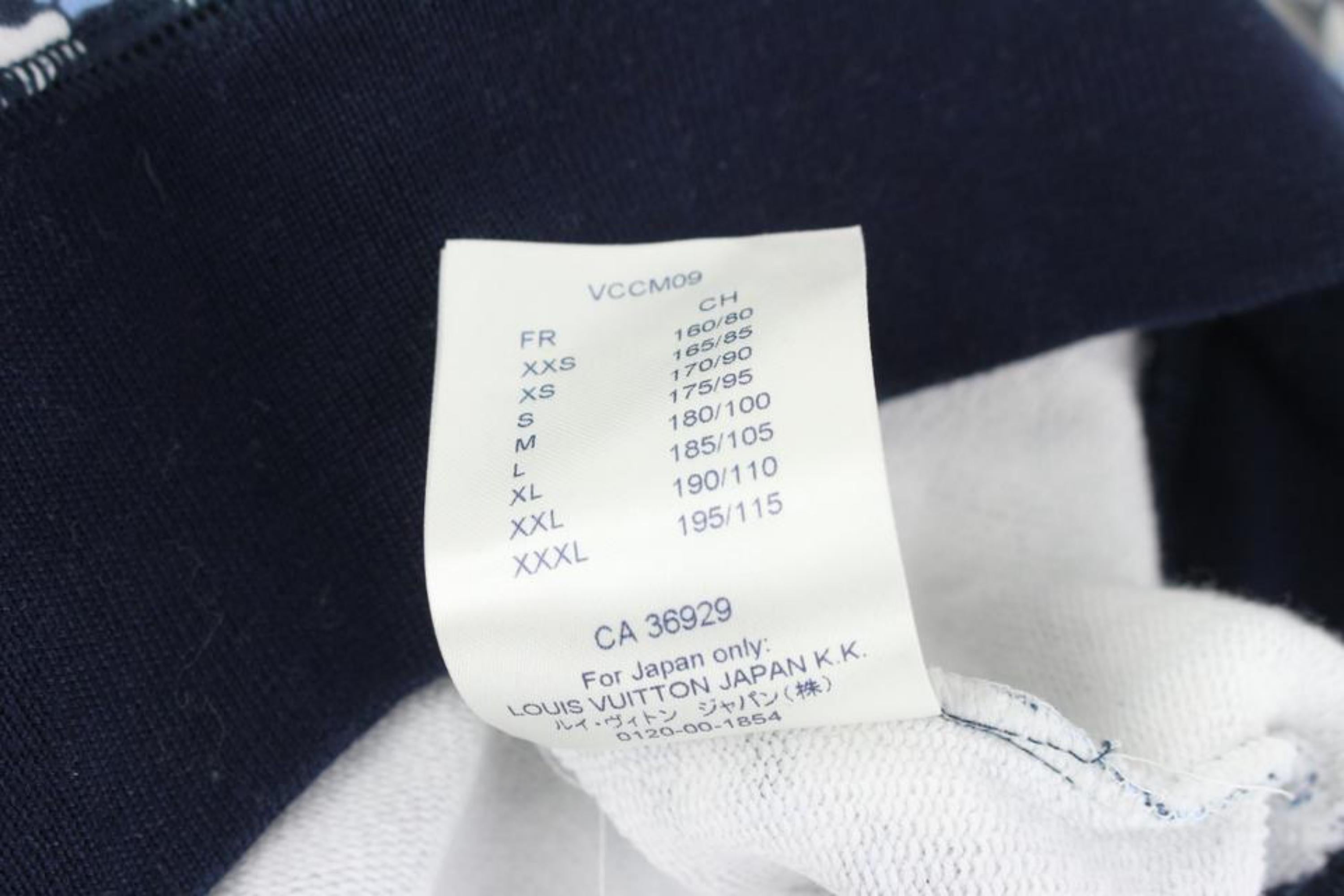 Black Louis Vuitton Men L Virgil Abloh Navy Varsity Leaves Leaf Printed Sweatshirt  For Sale