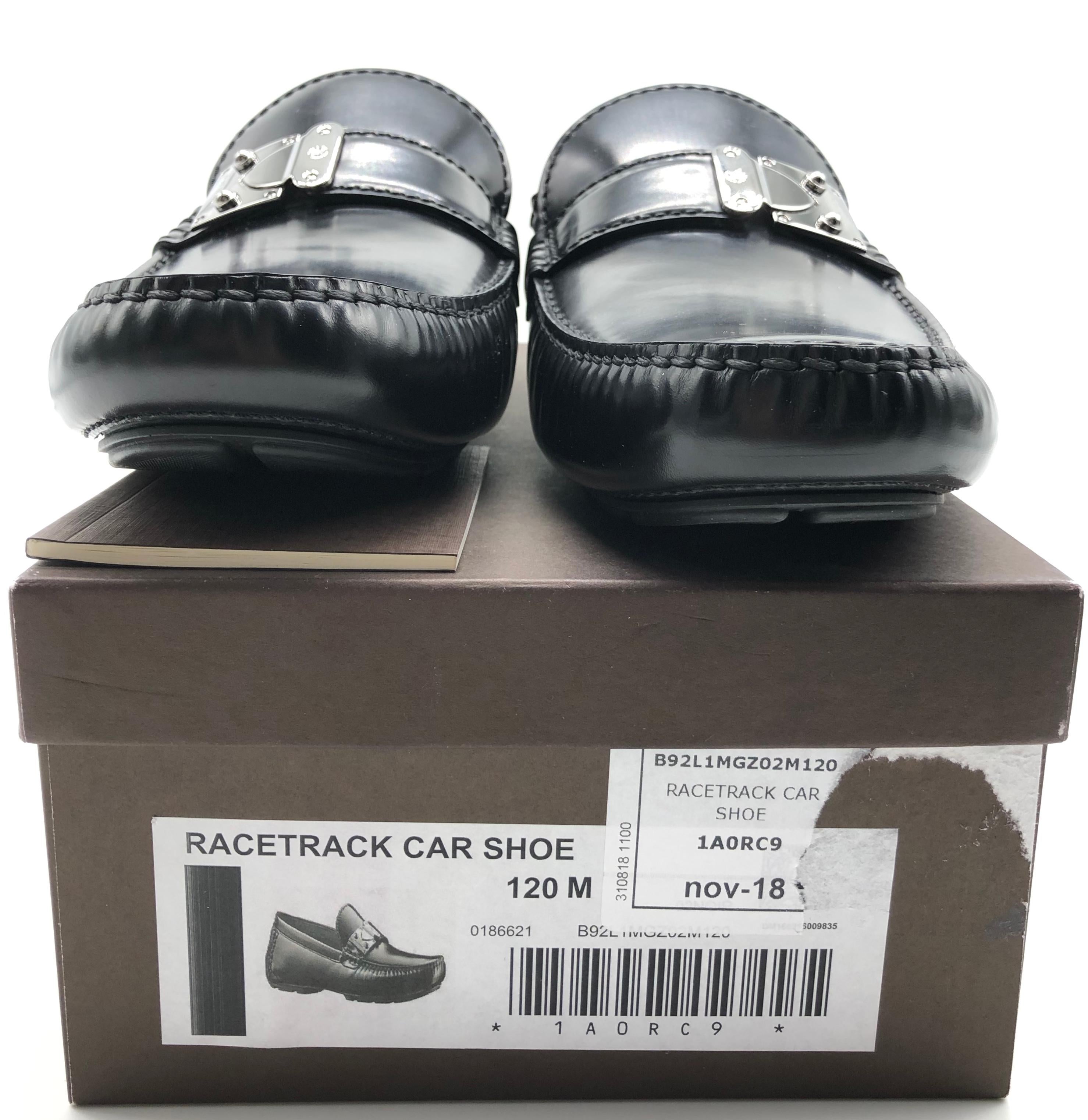 Louis Vuitton men Loafers in black leather // Model: RaceTrack car shoe // New! 3