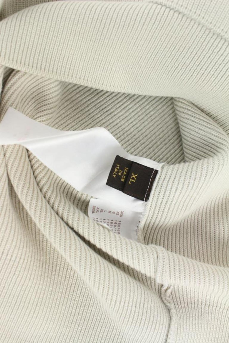 Louis Vuitton Men XL Cream Cable Knit Jumbo LV Logo Initial Sweater Pull  Over 12