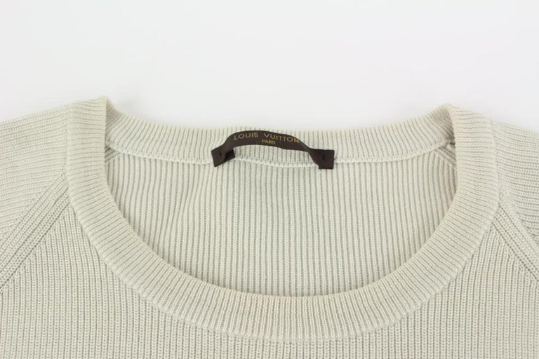 Louis Vuitton Logo Neck Jumper Sweater Beige For Men - Clothingta