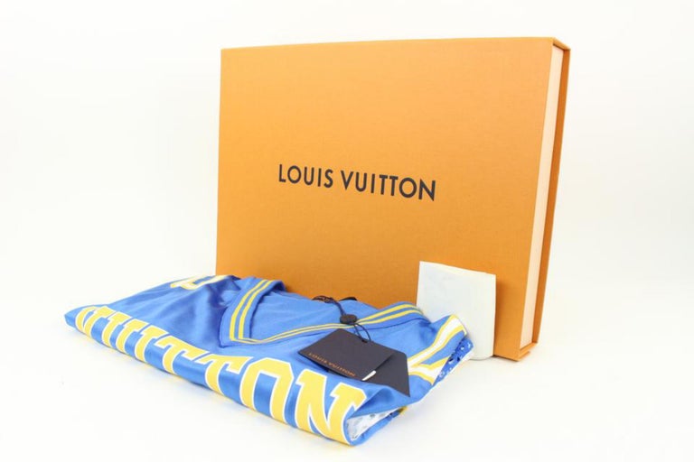 Louis Vuitton Virgil Abloh Men's XXL Blue Mesh Sporty Patch Shorts Sports 118lv25