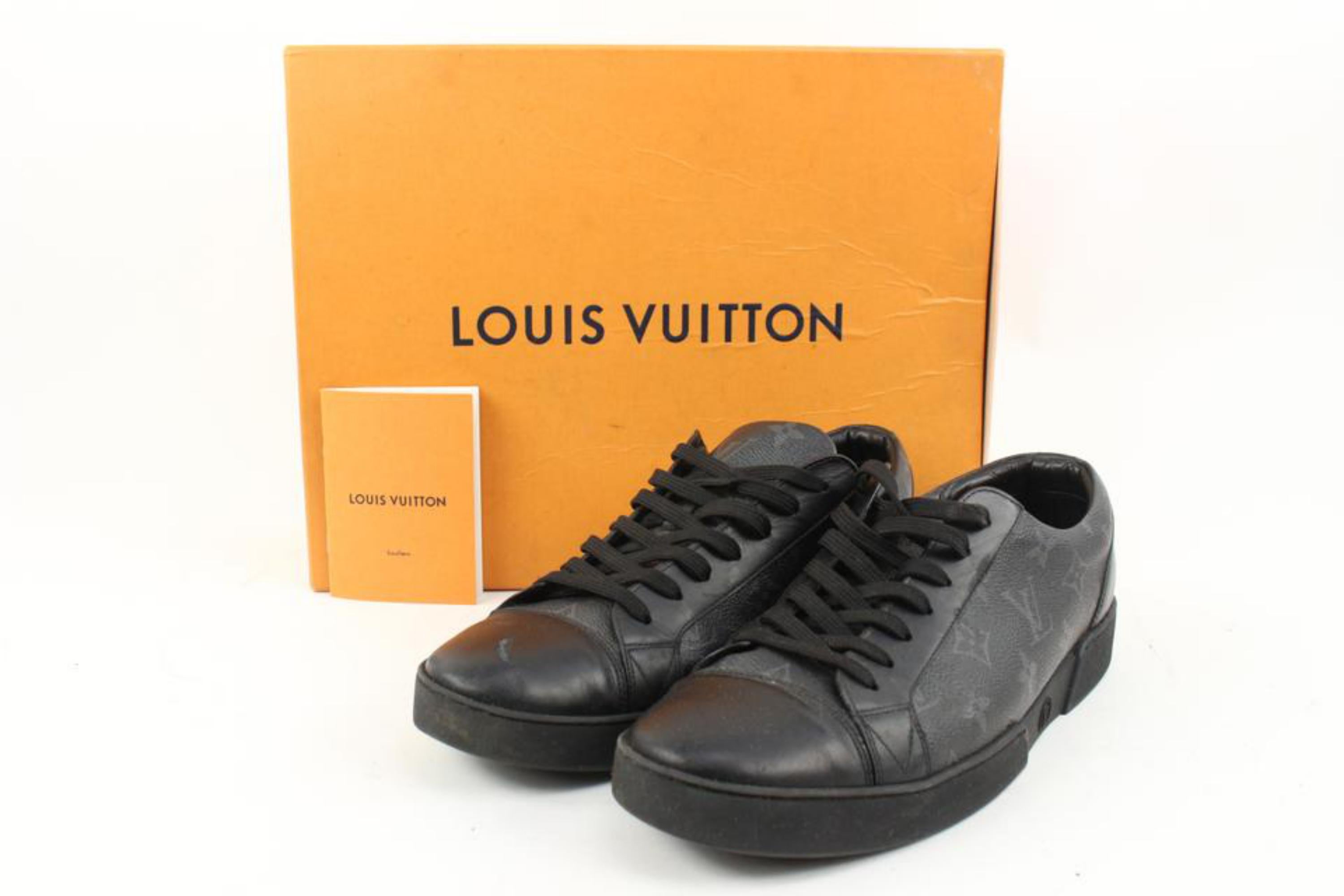 Louis Vuitton Men's 10 US Black Monogram Eclipse Luxembourg Sneaker 1lv215s
Date Code/Serial Number: MS0179
Made In: Italy
Measurements: Length:  11.8