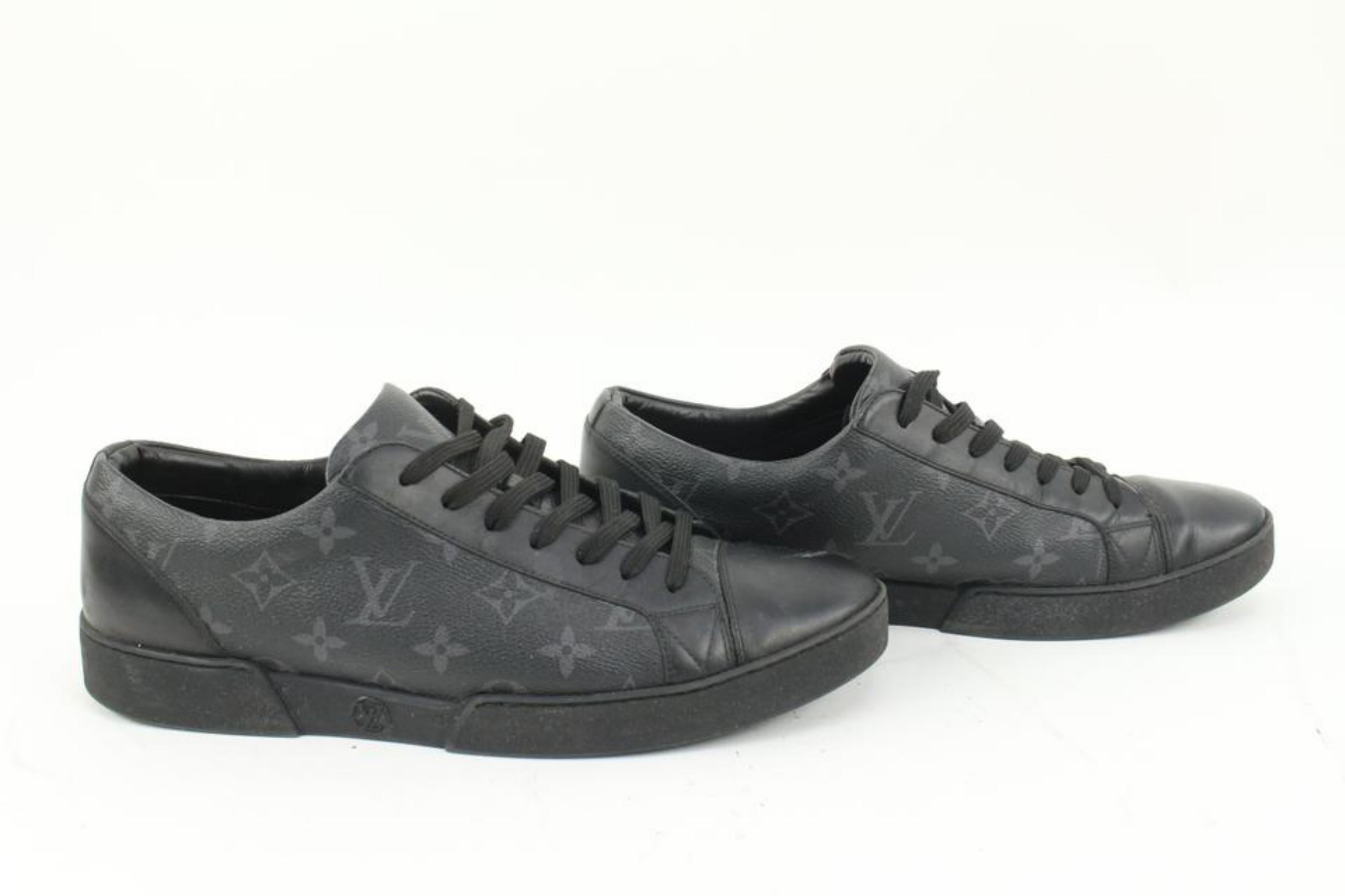 Louis Vuitton Men's 10 US Black Monogram Eclipse Luxembourg Sneaker 1lv215s In New Condition In Dix hills, NY