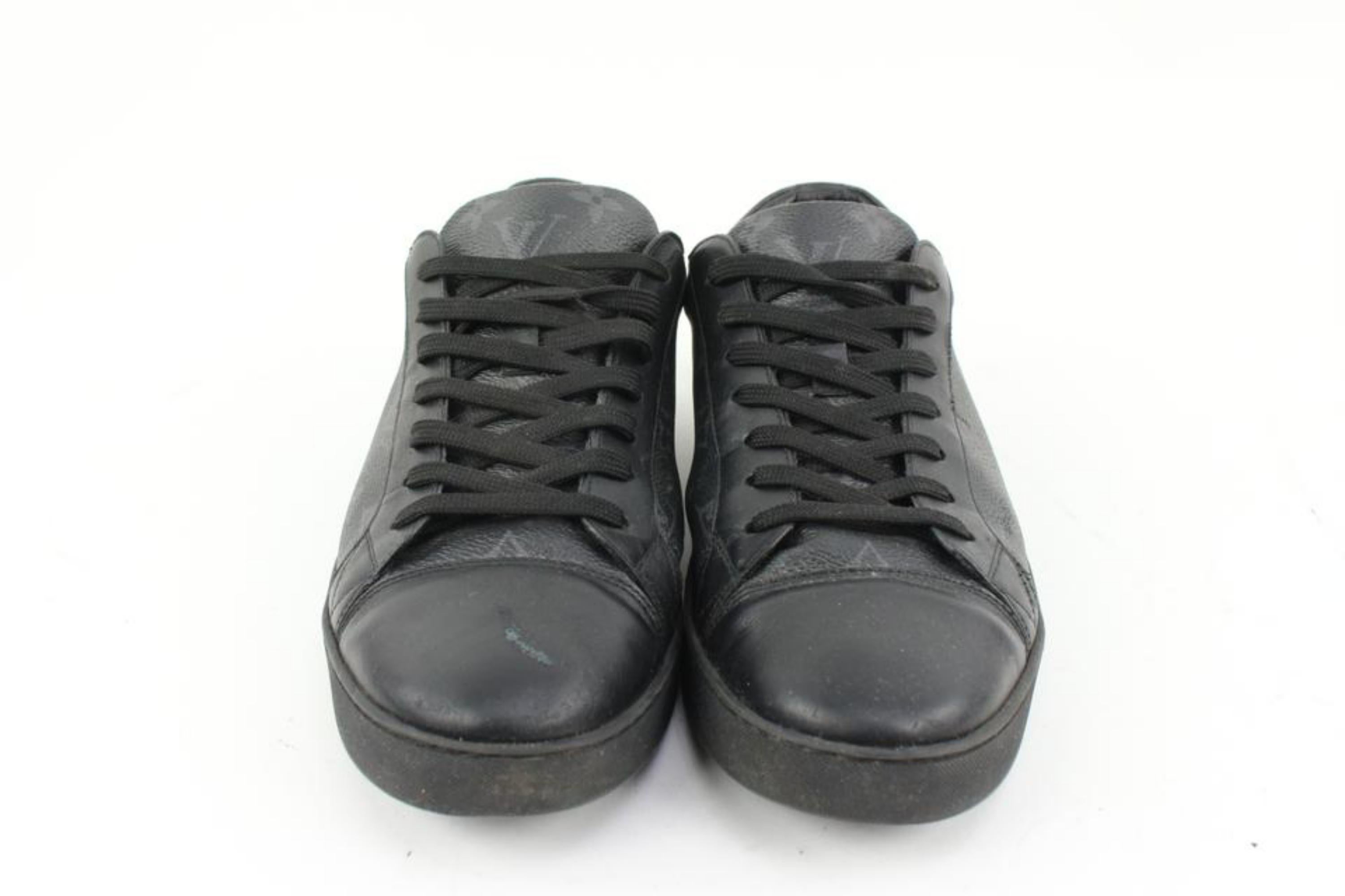 Louis Vuitton Herren 10 US Schwarz Monogram Eclipse Luxemburg Sneaker 1lv215s 2