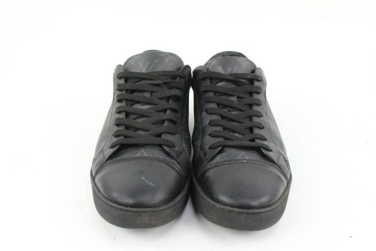 Louis Vuitton Men's Black Embossed Leather Luxembourg Sneakers