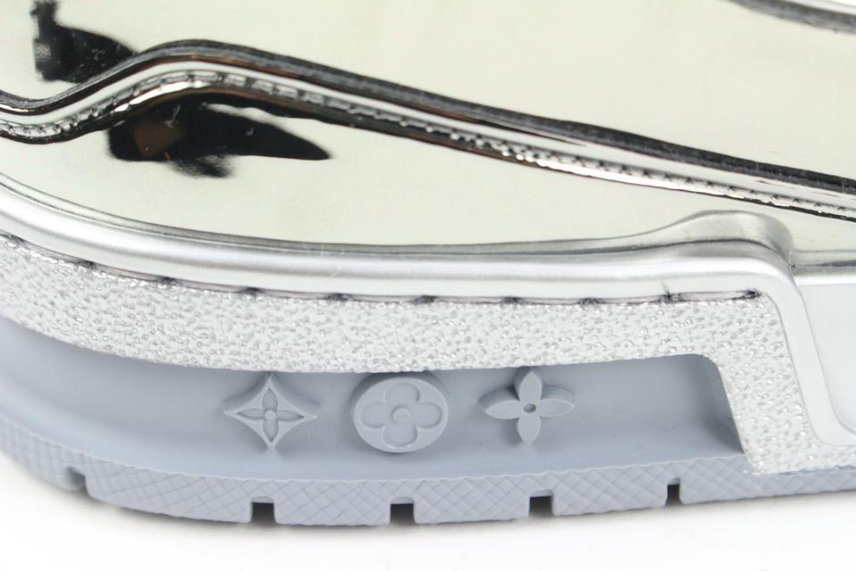 Louis Vuitton Herren 10 US Virgil Abloh Silver Mirror Sneaker  124lv4 im Angebot 1