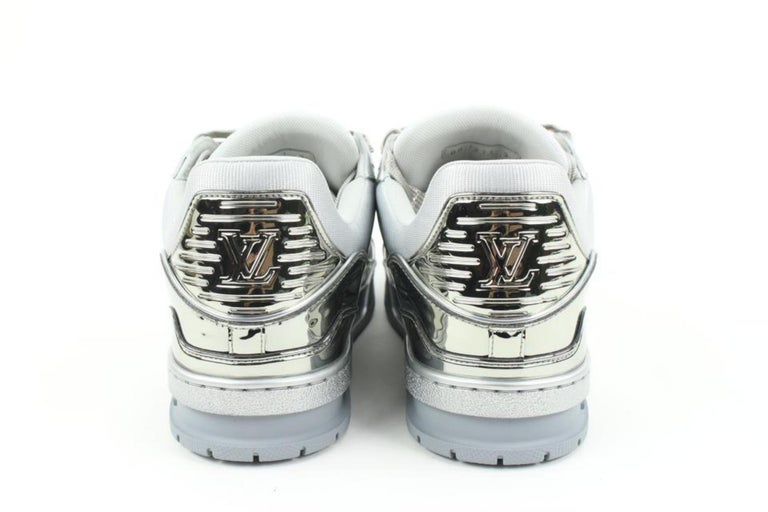SolD 🚫Louis Vuitton mirror silver sneak frontrow  Silver sneakers, Louis  vuitton shoes sneakers, Louis vuitton high tops