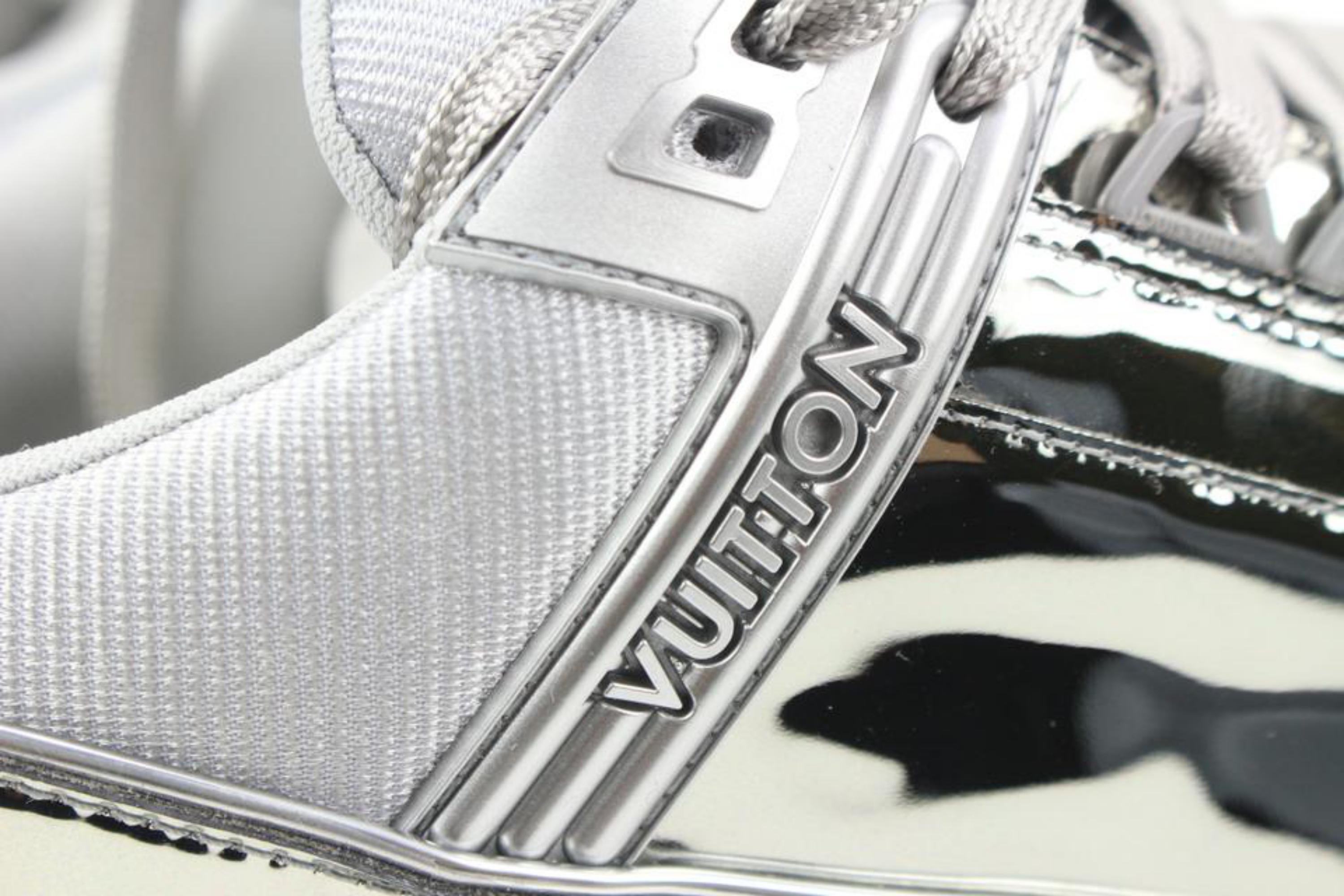 Louis Vuitton Men's 10 US Virgil Abloh Silver Mirror Sneaker  124lv4 For Sale 3