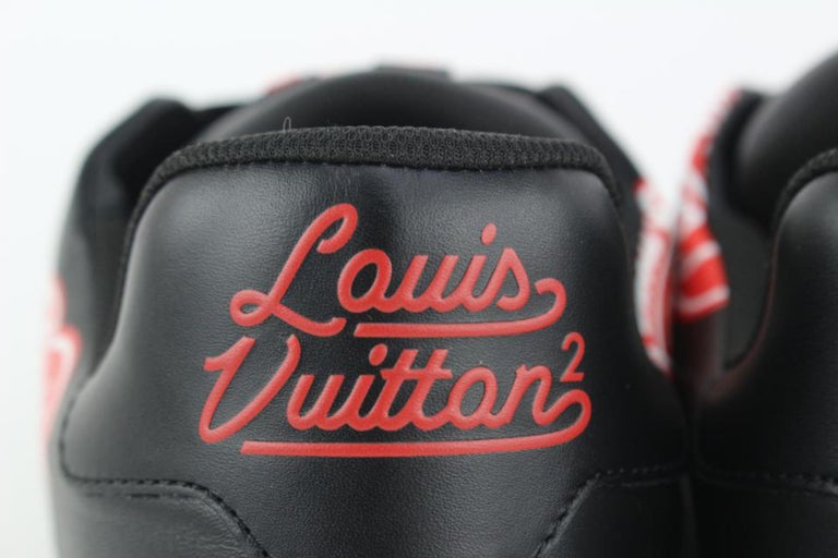 Louis Vuitton Men's Nigo LV Trainer Sneakers Limited Edition Printed  Leather Red 18061968