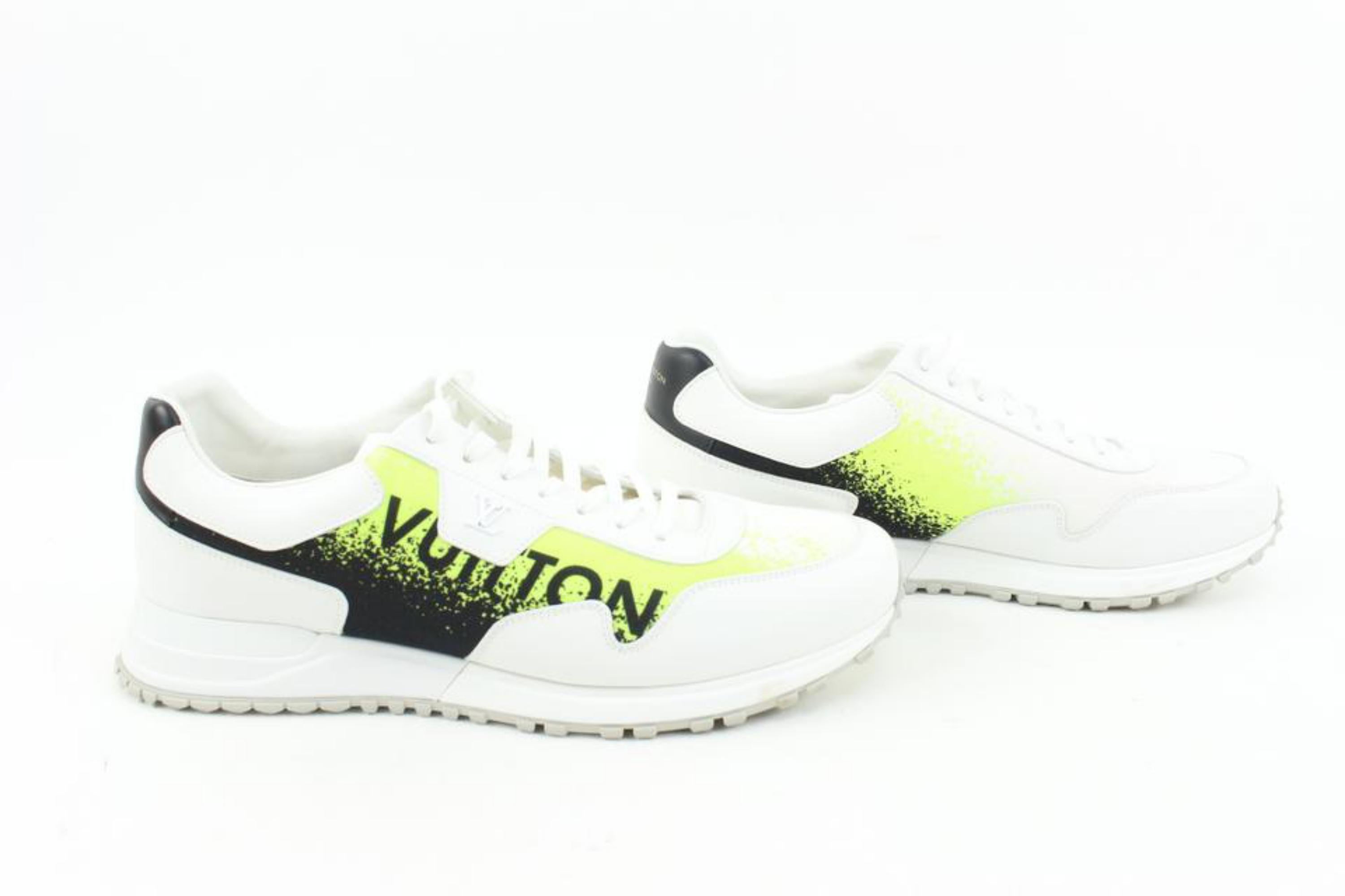 Louis Vuitton Men's 10 US White x Yellow Gradient LV Run Away Sneaker 32lv21s In Excellent Condition In Dix hills, NY