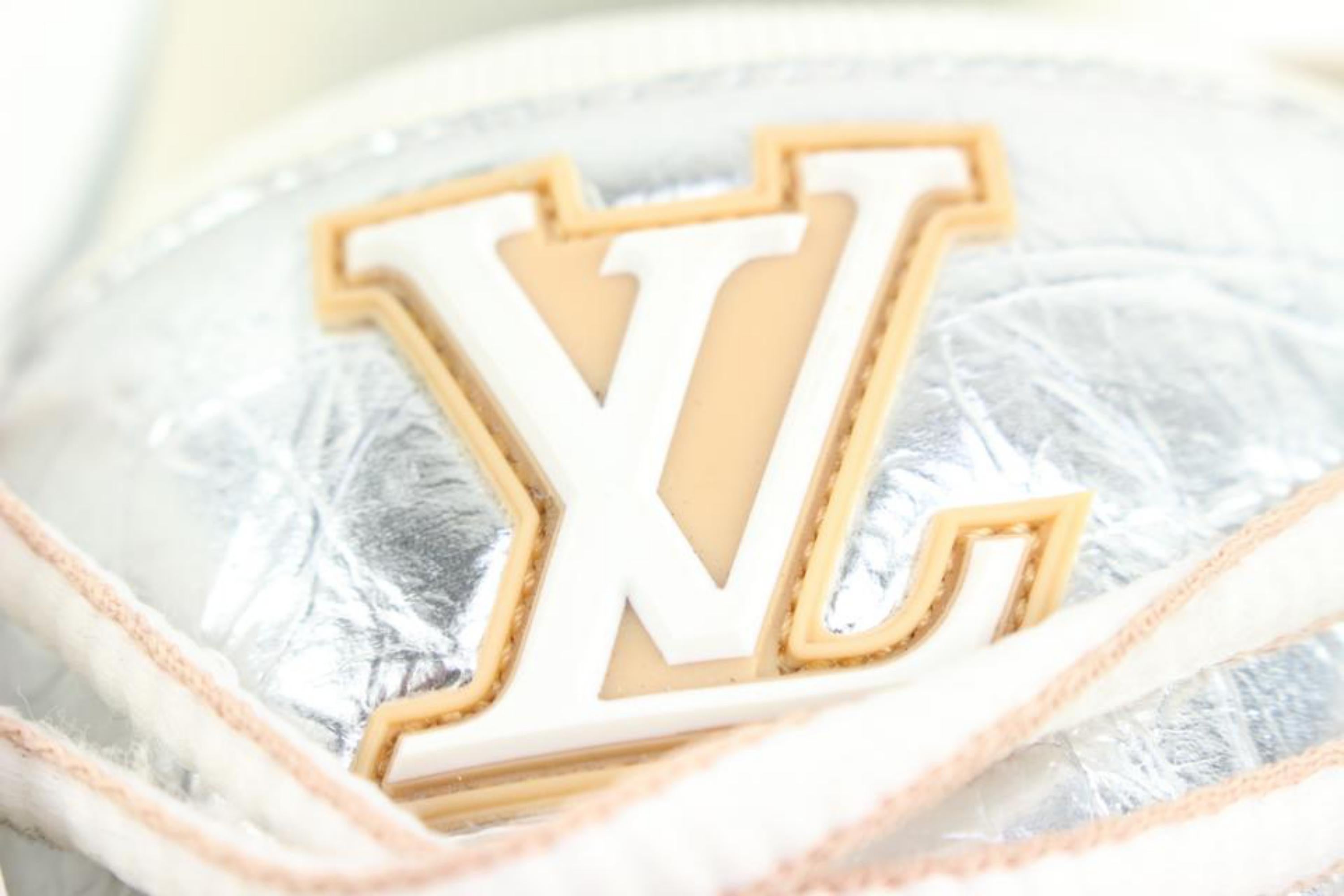 Louis Vuitton Mens 11 Virgil Abloh Tin Foil Silver Beige Tan Trainer Sneaker  1