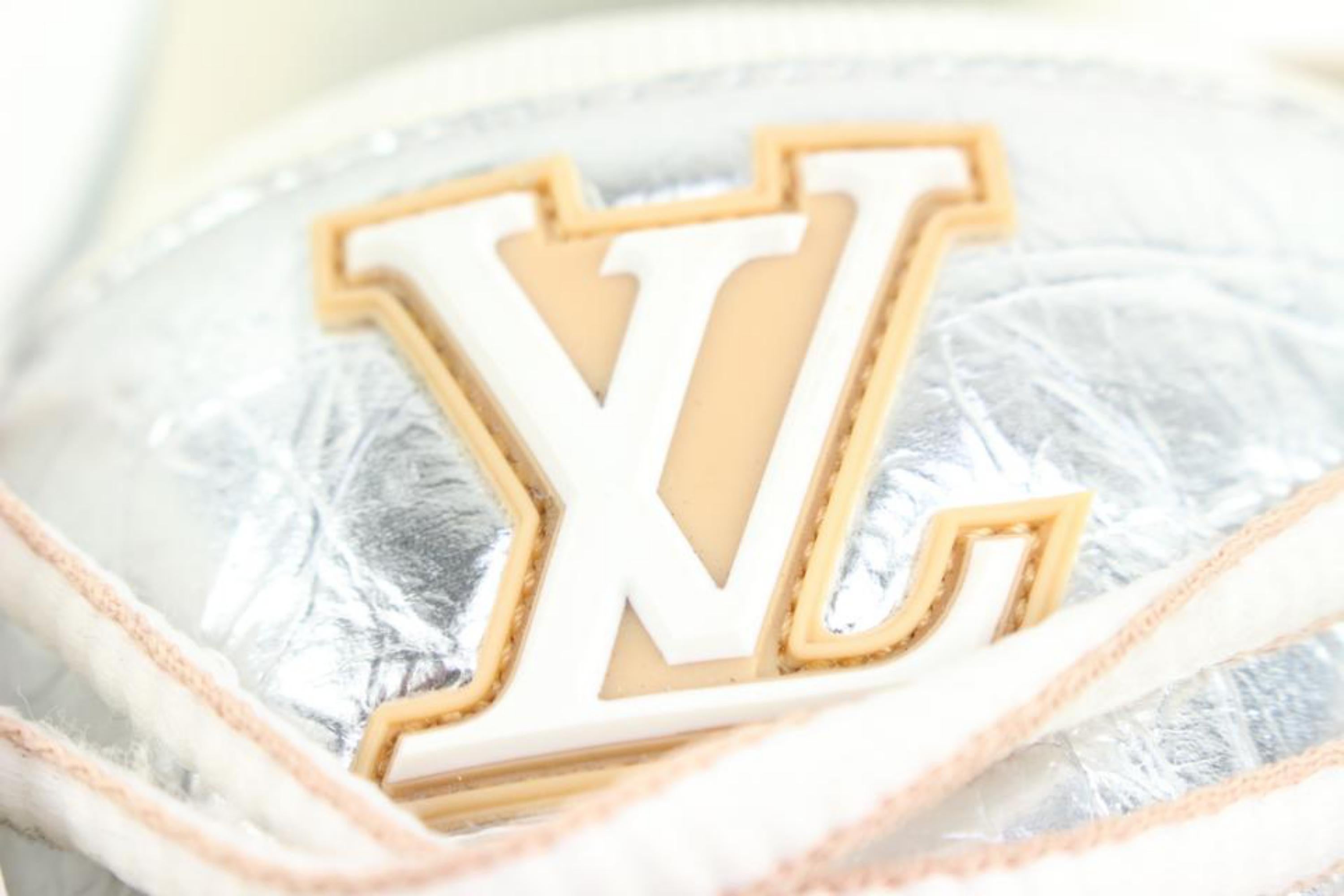 Louis Vuitton Mens 11 Virgil Abloh Tin Foil Silver Beige Tan Trainer Sneaker 1