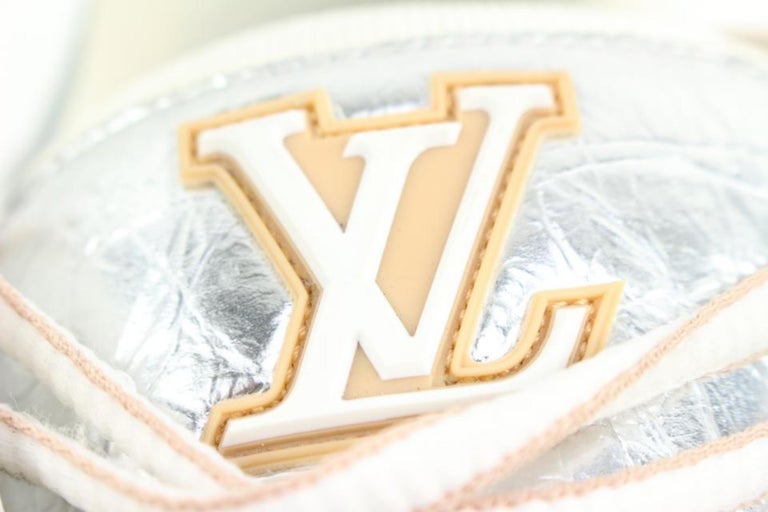 Louis Vuitton Mens 11 Virgil Abloh Tin Foil Silver Beige Tan Trainer  Sneaker at 1stDibs