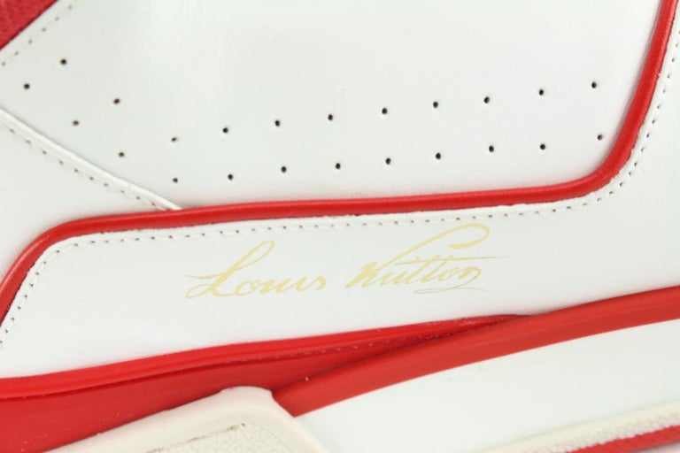 Louis Vuitton Men's 12 US Virgil Abloh White x Red High Top Trainer Sneaker 79lz513s