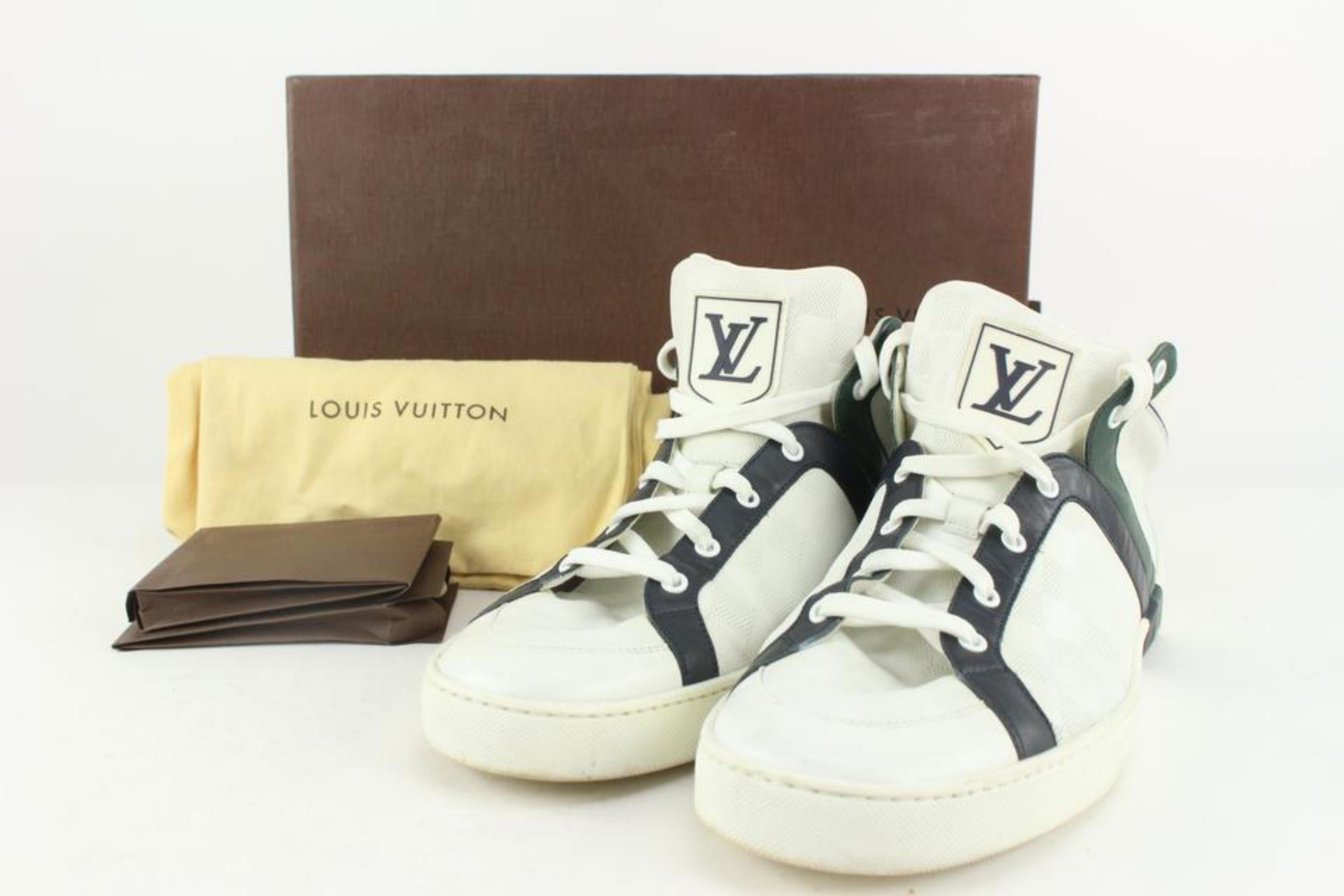 Louis Vuitton Men's 13 US Green x White Damier Infini Leather Sneaker 1117lv4 6