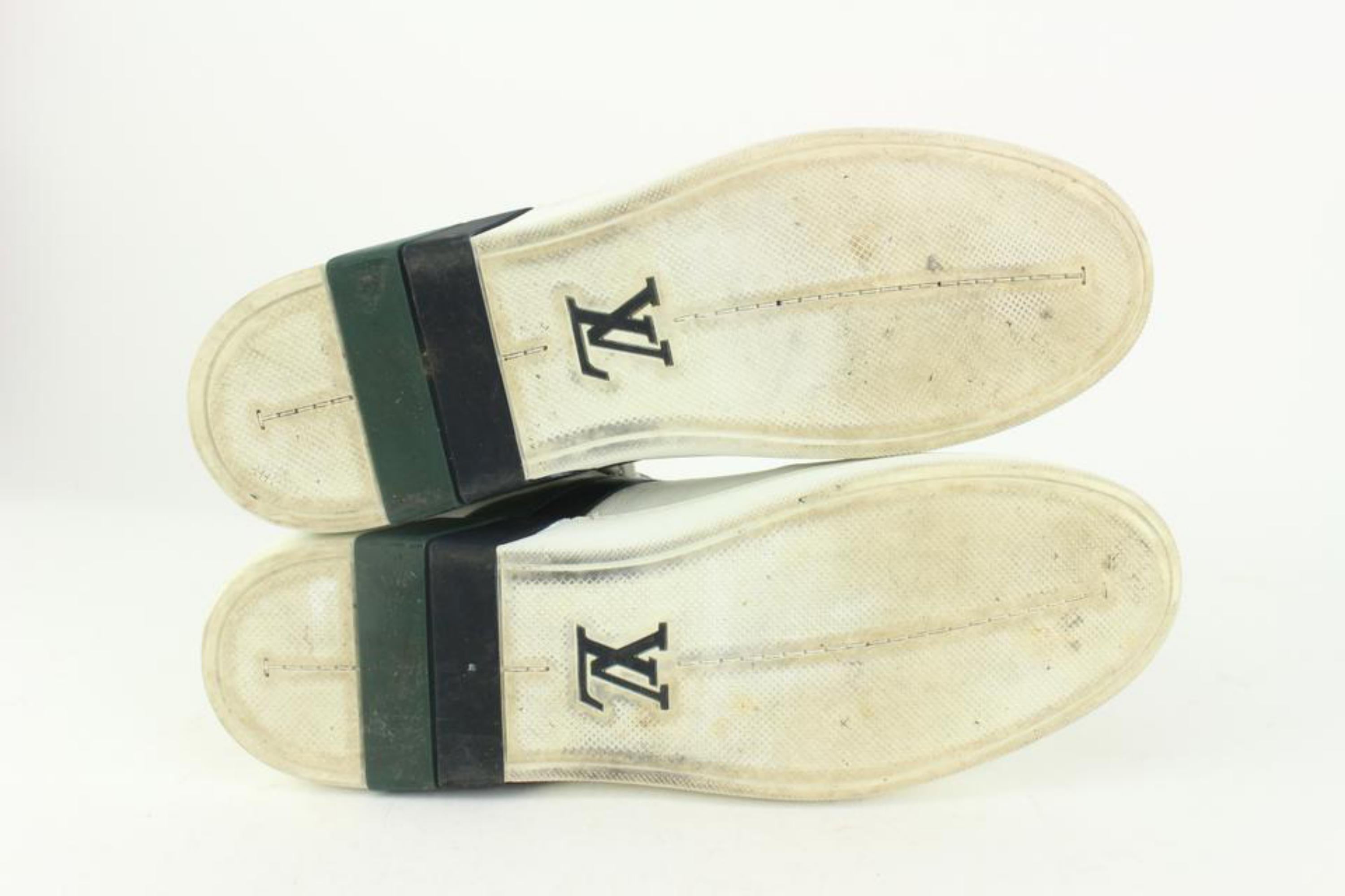 Louis Vuitton Men's 13 US Green x White Damier Infini Leather Sneaker 1117lv4 2