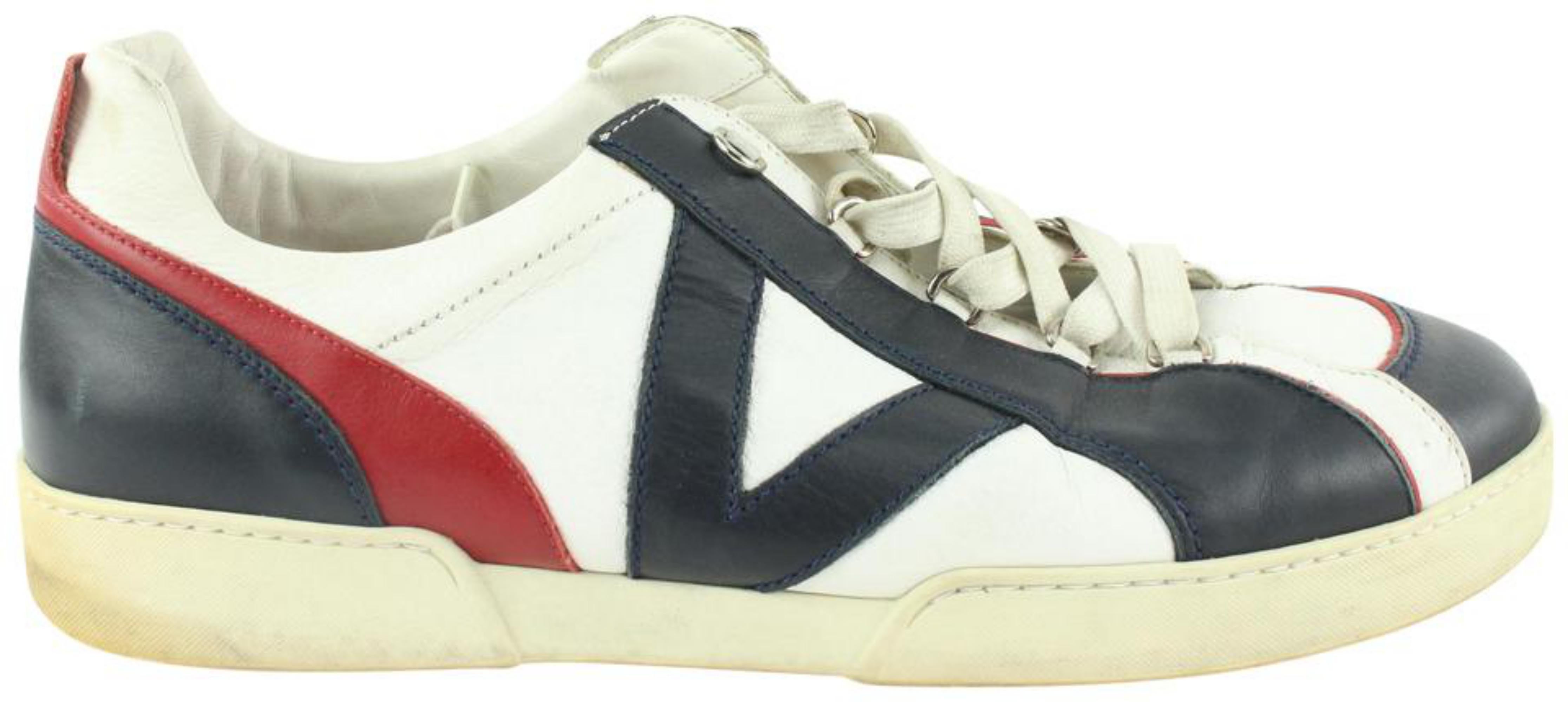 Louis Vuitton Men's 13 US Navy x White x Red Rennes Sneaker 1224lv35 For Sale 5