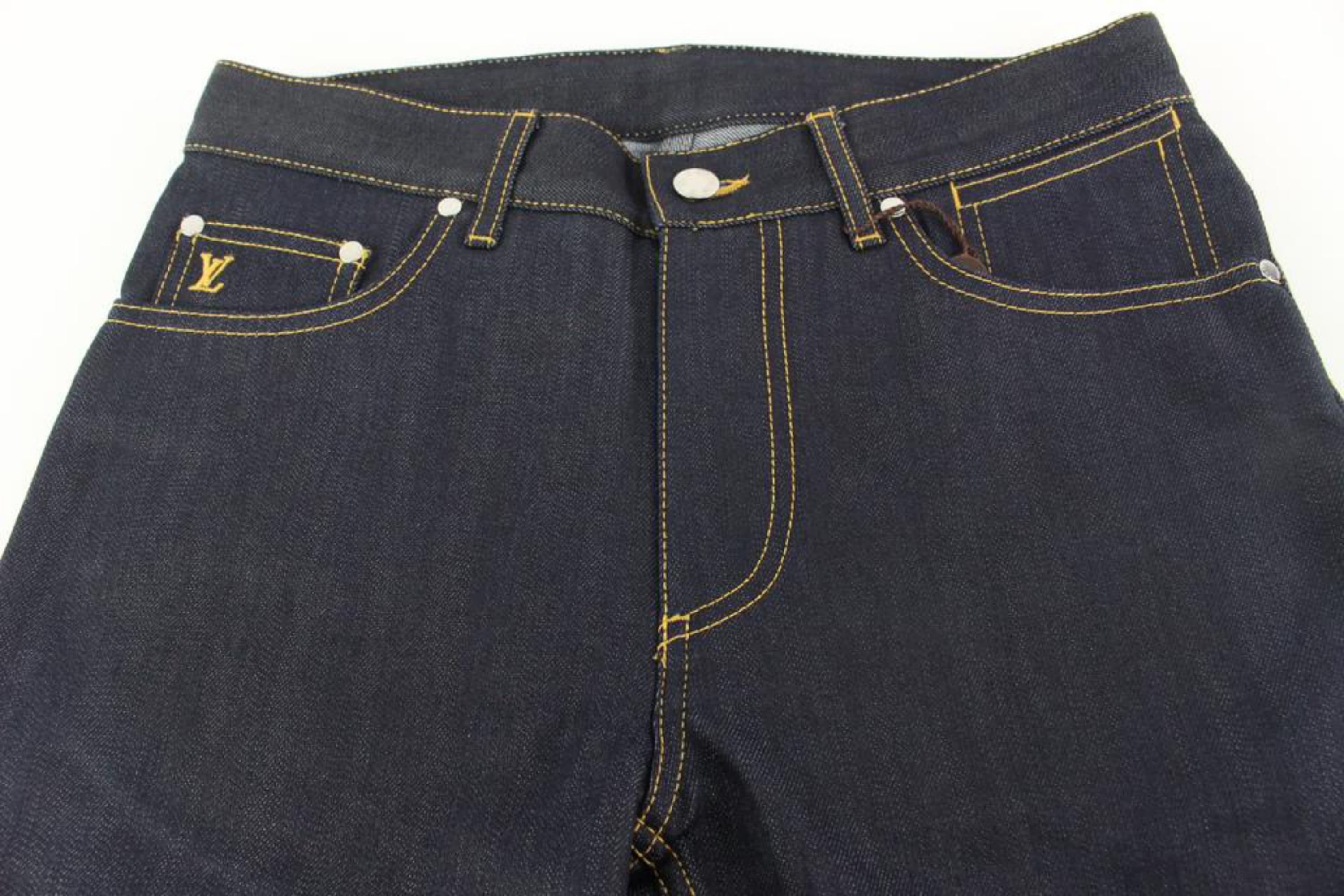 Louis Vuitton Men's 28 Navy Denim Jeans 1222lv31 For Sale 4