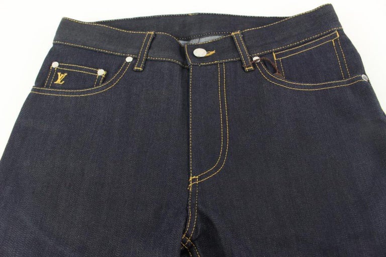 Louis Vuitton Men's 28 Navy Denim Jeans 1222lv31 For Sale 7