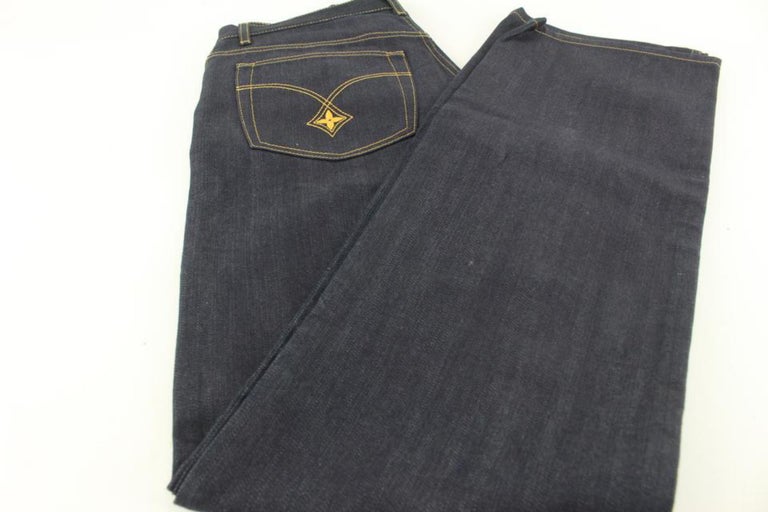 Louis Vuitton Men's 28 Navy Denim Jeans 1222lv31 For Sale 2