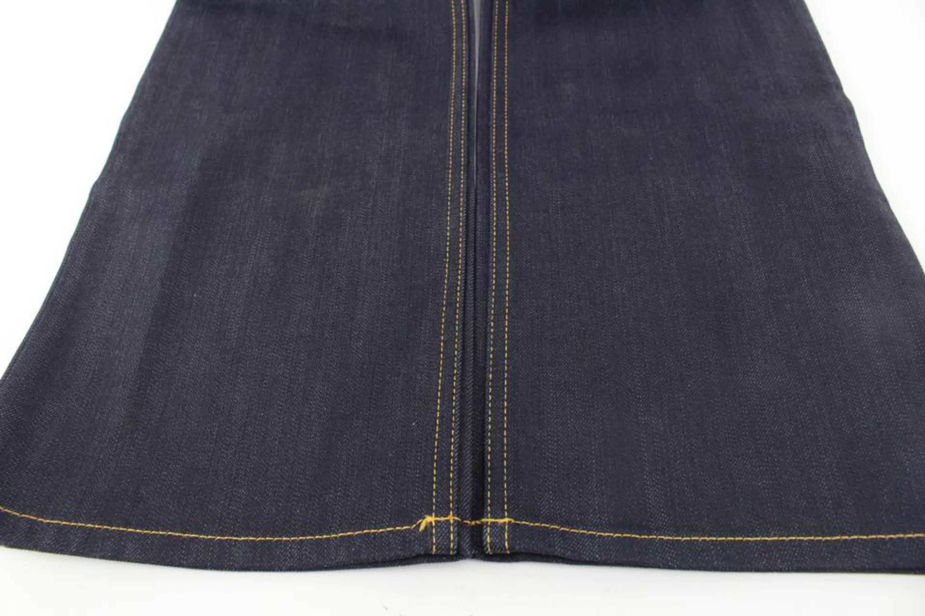 Louis Vuitton Men's 28 Navy Denim Jeans 1222lv31 For Sale 1