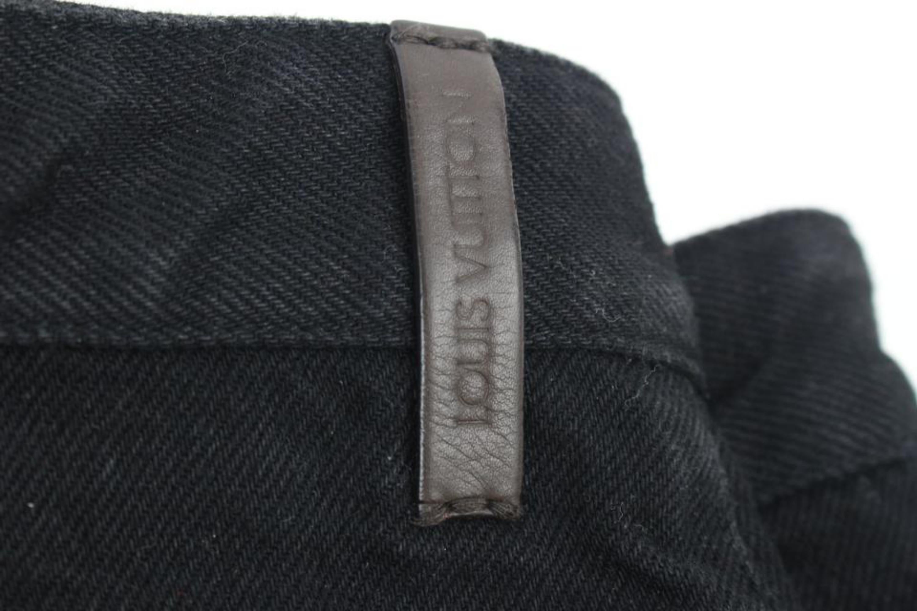 Louis Vuitton Men's 40 US Black Denim Gaston V LV Jeans 118lv45 For Sale 3