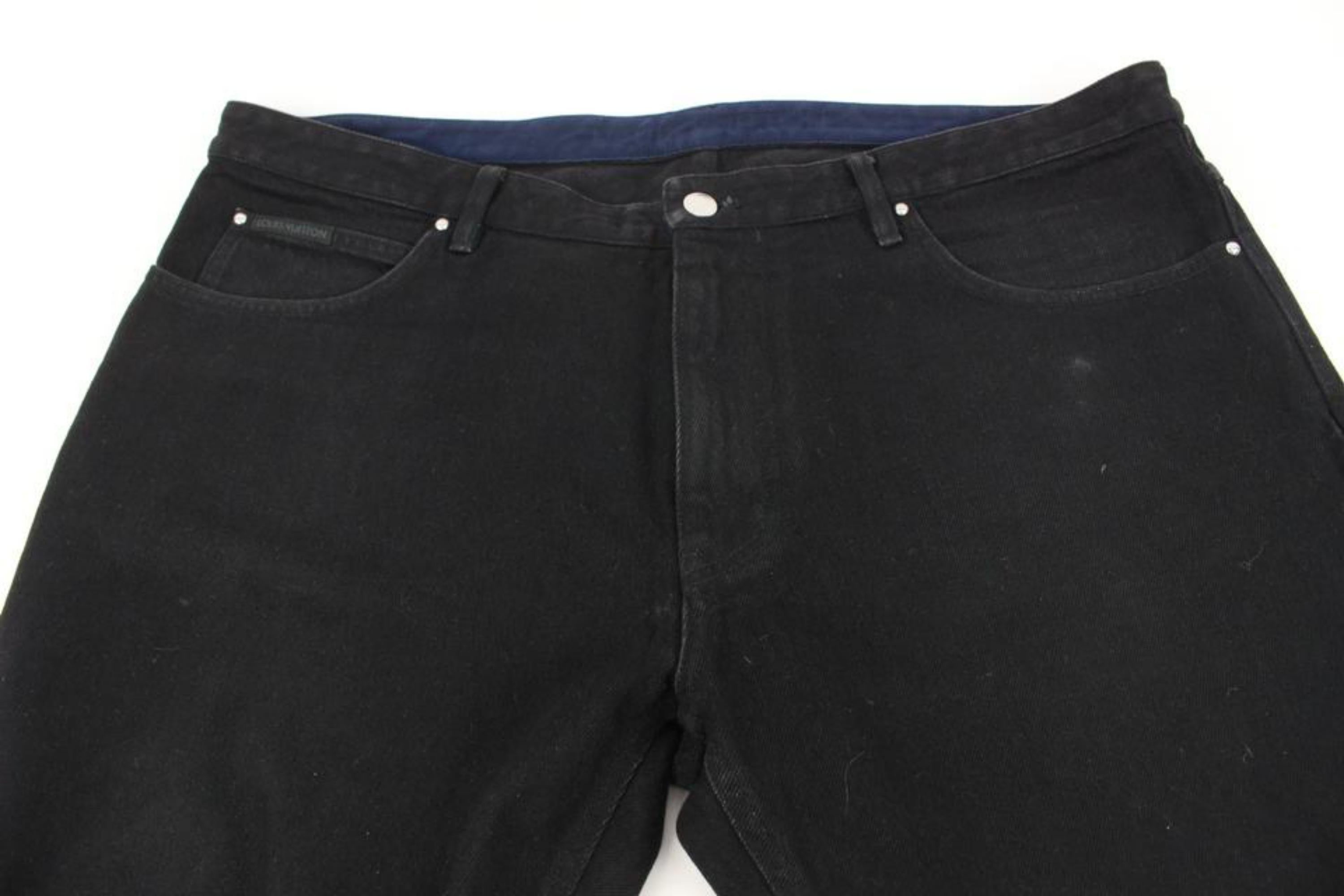 Louis Vuitton Men's 40 US Black Denim Gaston V LV Jeans 118lv45 For Sale 4
