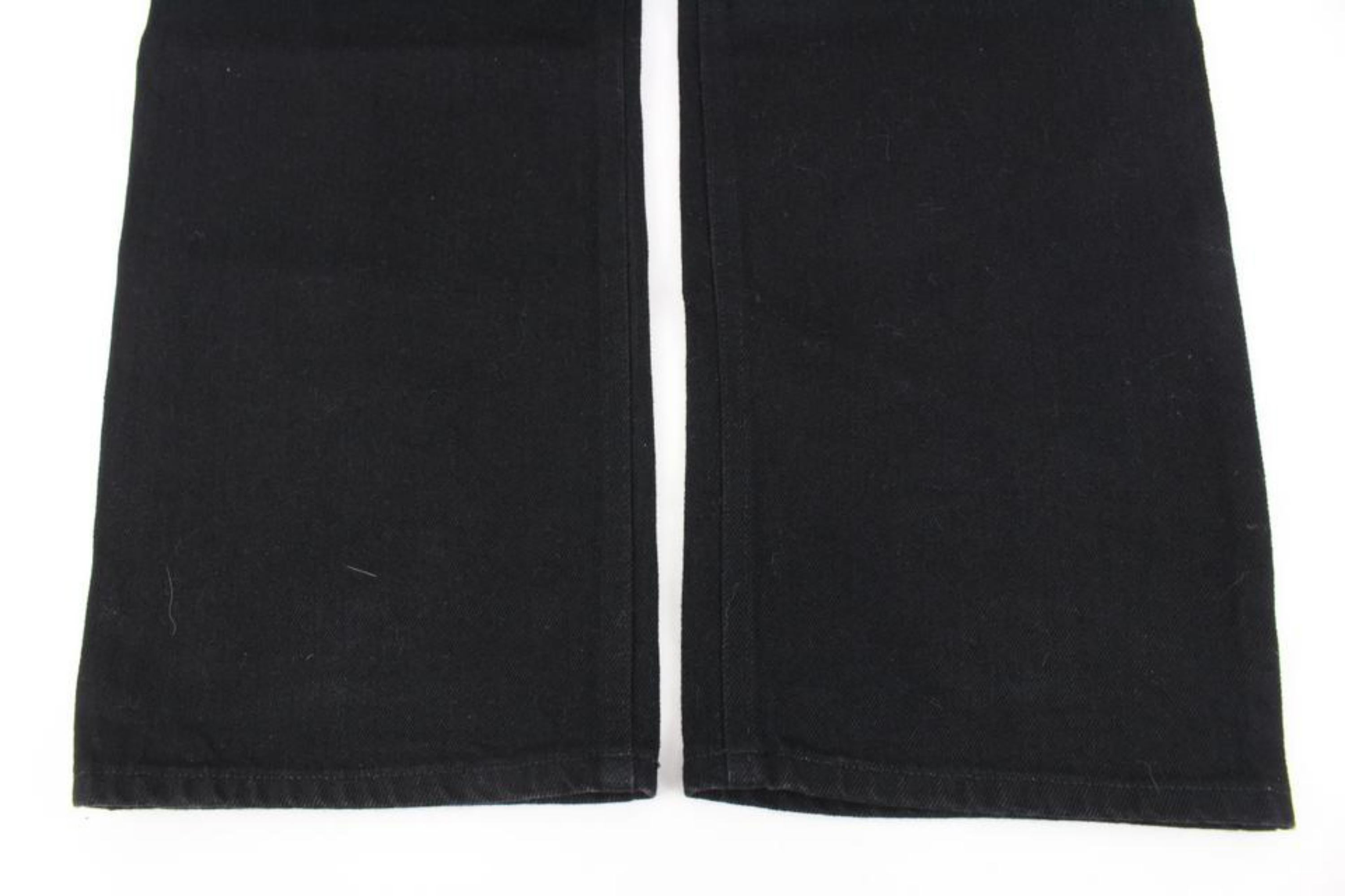 Louis Vuitton Men's 40 US Black Denim Gaston V LV Jeans 118lv45 For Sale 5