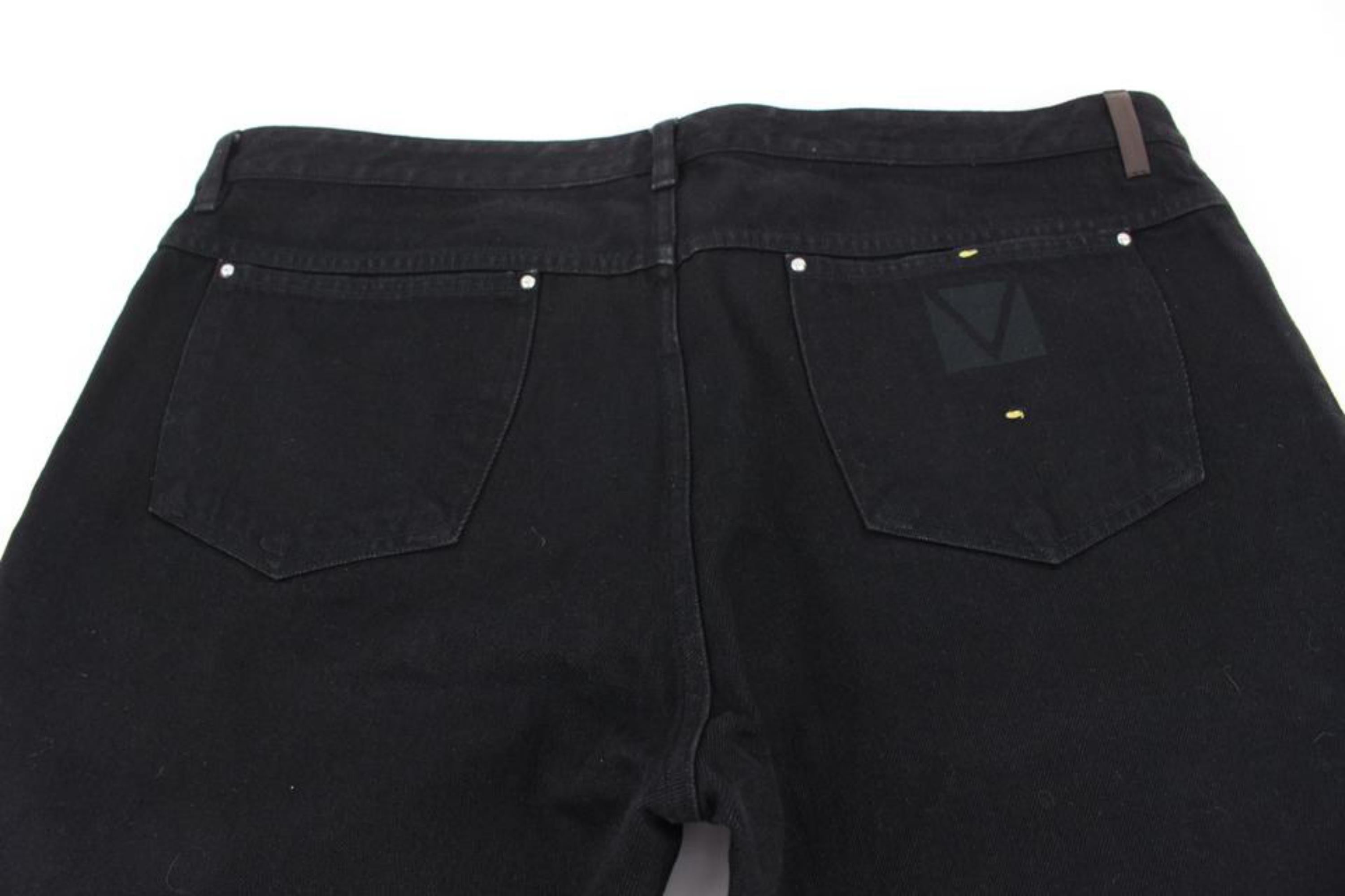 Louis Vuitton Men's 40 US Black Denim Gaston V LV Jeans 118lv45 For Sale 2