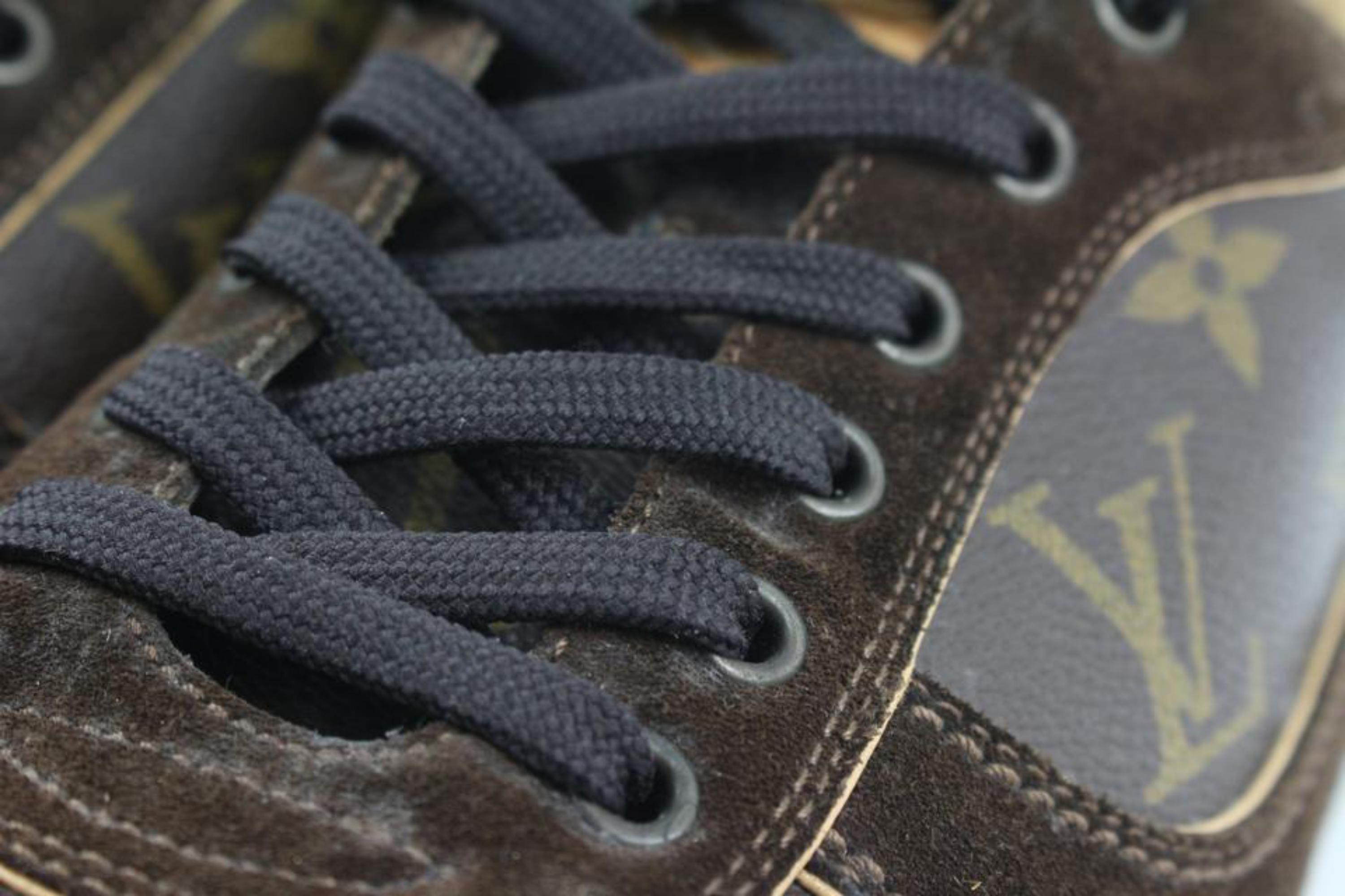 Louis Vuitton Men's 7 US Brown Suede Monogram Energie Sneaker Full Set 37lv31s For Sale 9