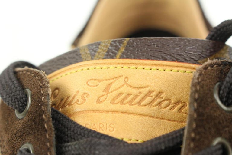 Louis Vuitton Shoe Leather Sneakers Brown Mens Logo GO 0018 Size UK 7 US 8  EU 41