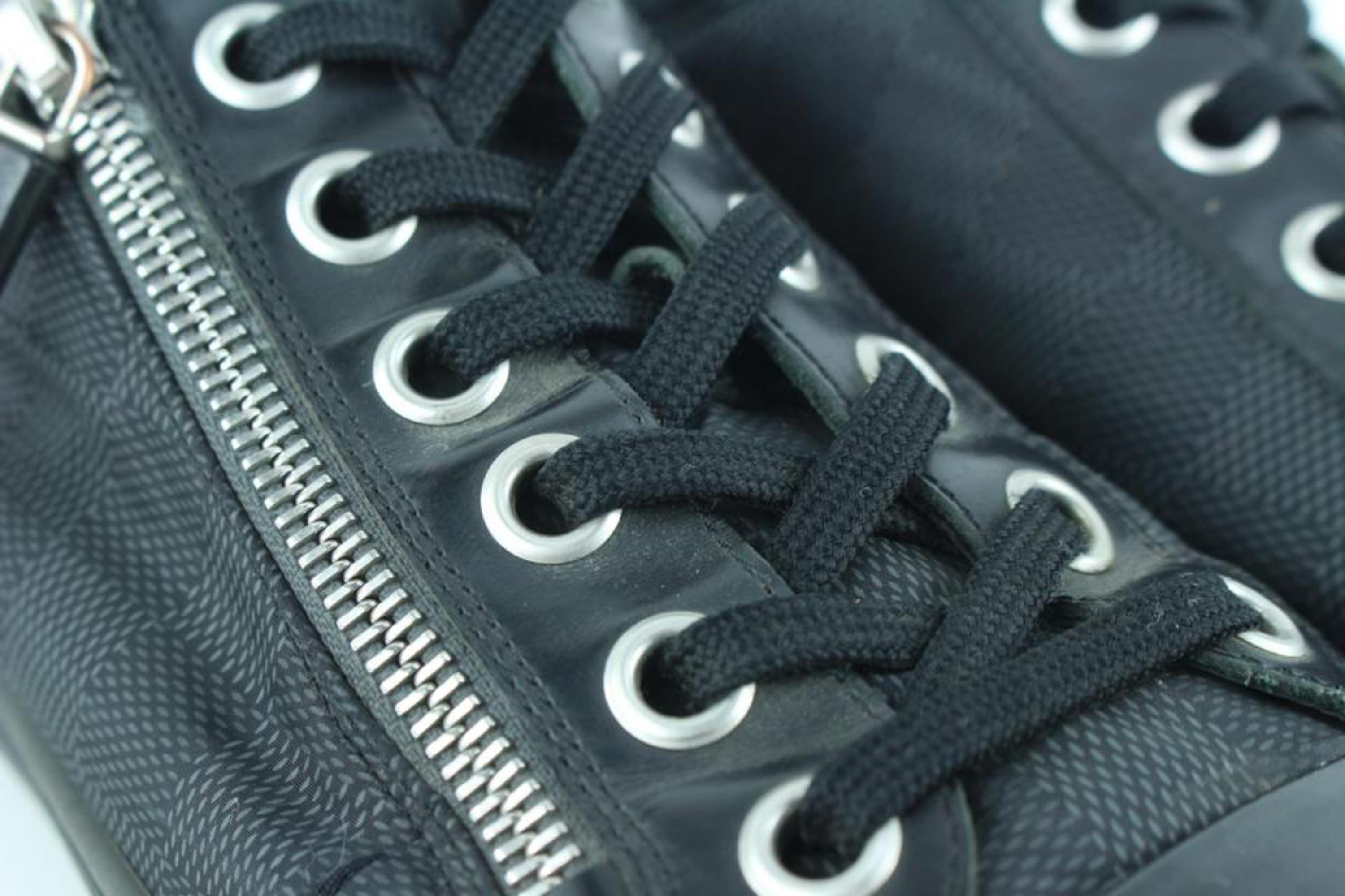 Louis Vuitton Men's 7 US Damier Graphite Nylon Punchy Low Top Sneaker 112lv27 For Sale 5