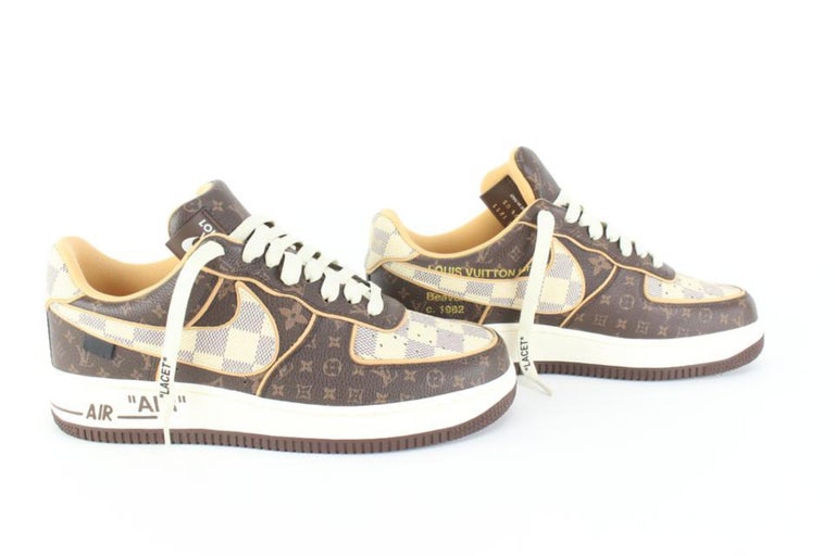 Brown and cream Louis Vuitton Air Force 1 Custom - Owl Fashion Shop