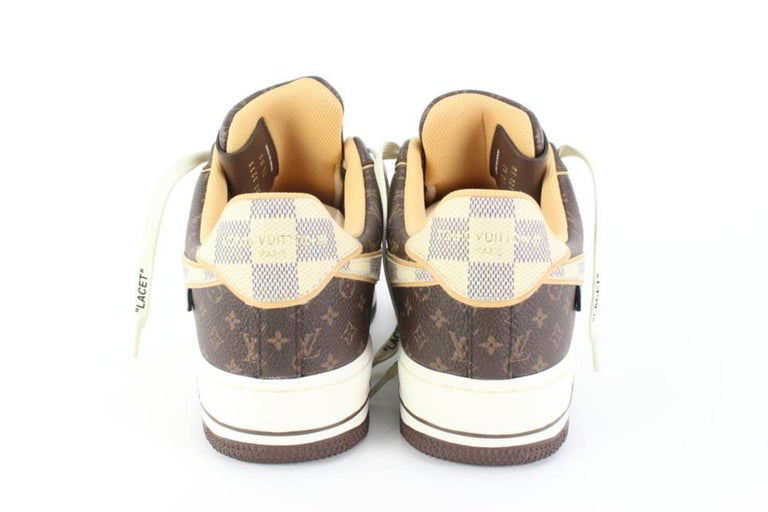 LOUIS VUITTON d'Amier Sneakers Shoes 5.5 Beige X Brown Authentic Men Used