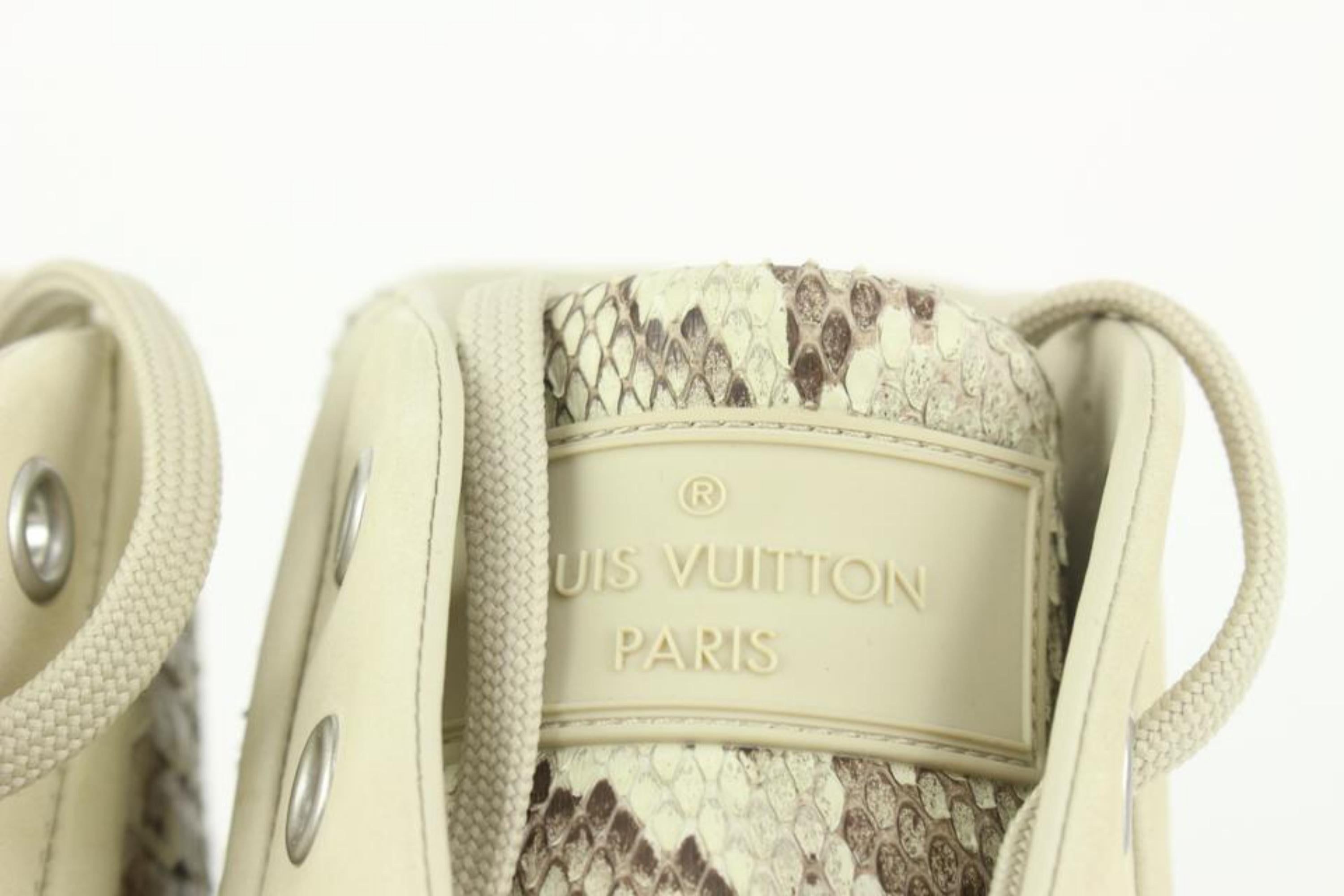 Louis Vuitton Men's 8 US Python Ivory Cream High Top Sneaker 1213lv15 For Sale 3
